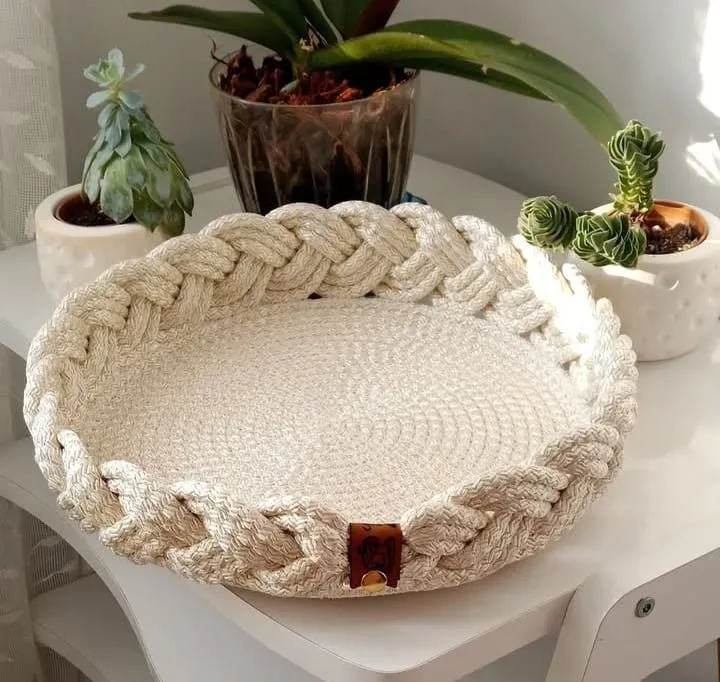 Rope Braided Decorative Tray - Handmade