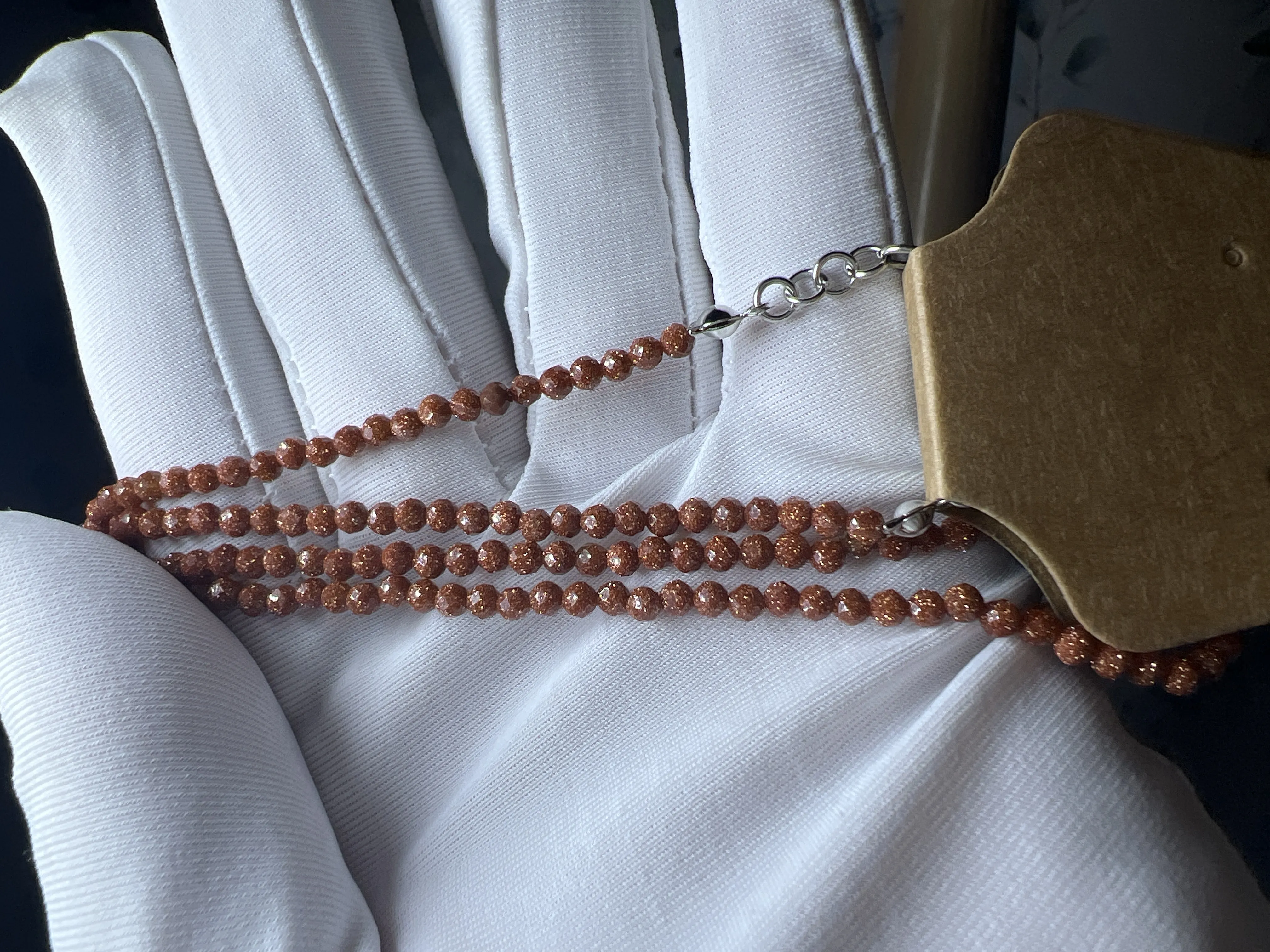 Orange Star Stone Natural Stone Bead Necklace - Handmade Jewelry