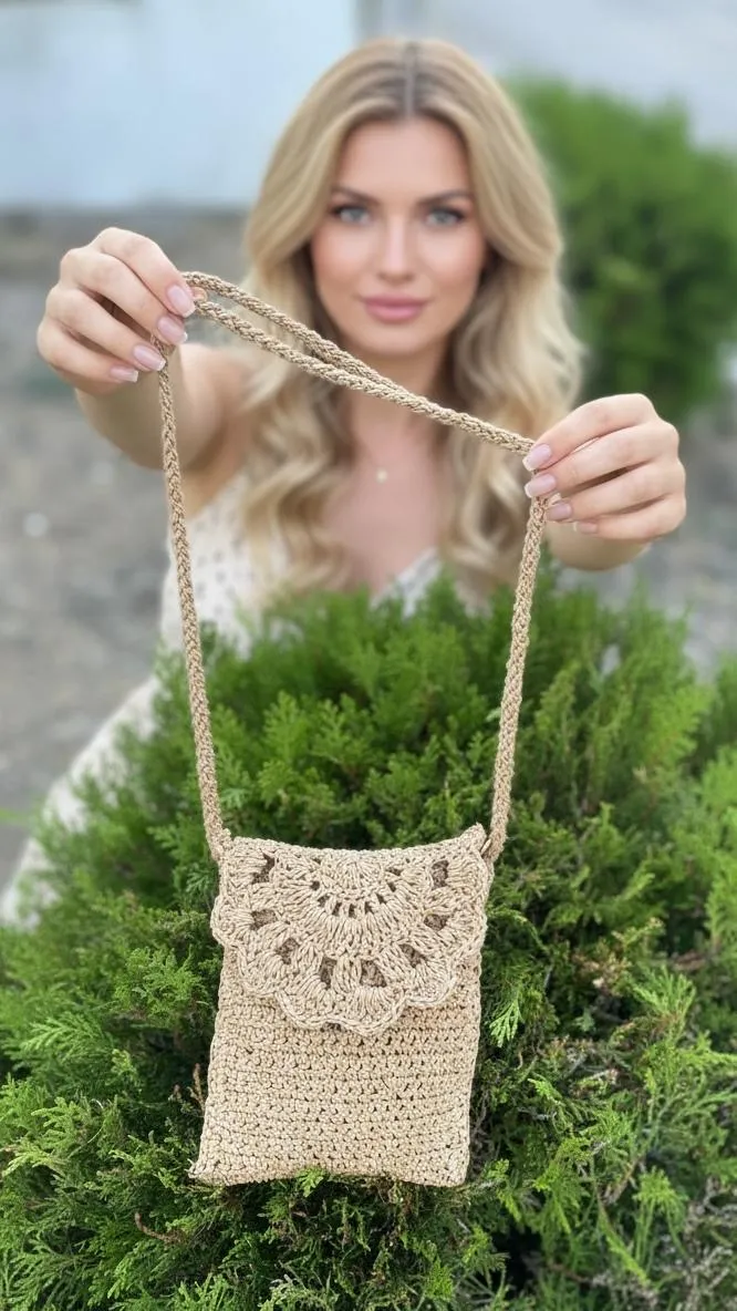 Yellow Hand-Knitted Shoulder Bag - Loopbagg Model