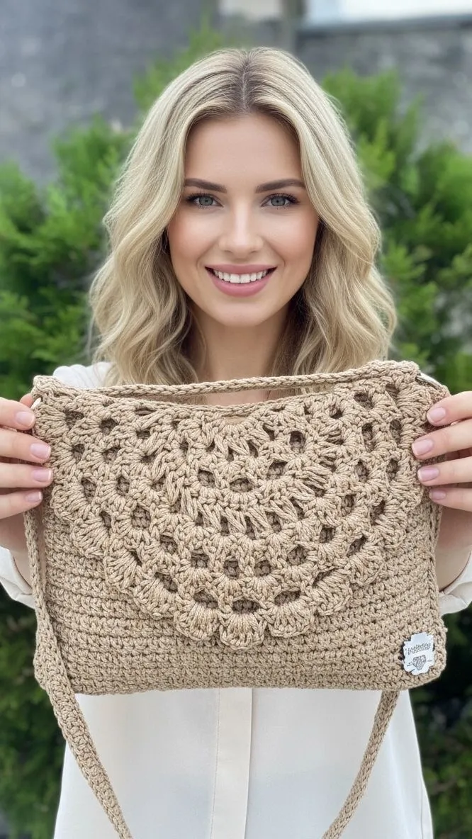 Yellow Hand-Knitted Shoulder Bag - Loopbagg Model