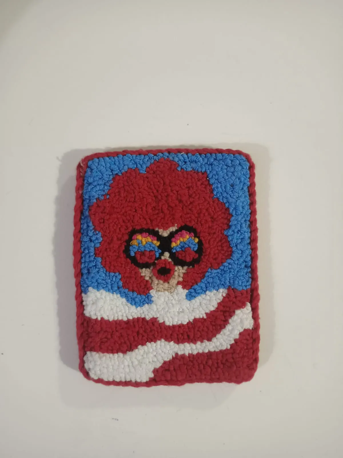 Kadın Portre Desenli Bardak Altlığı - Punch Nakışı El Yapımı