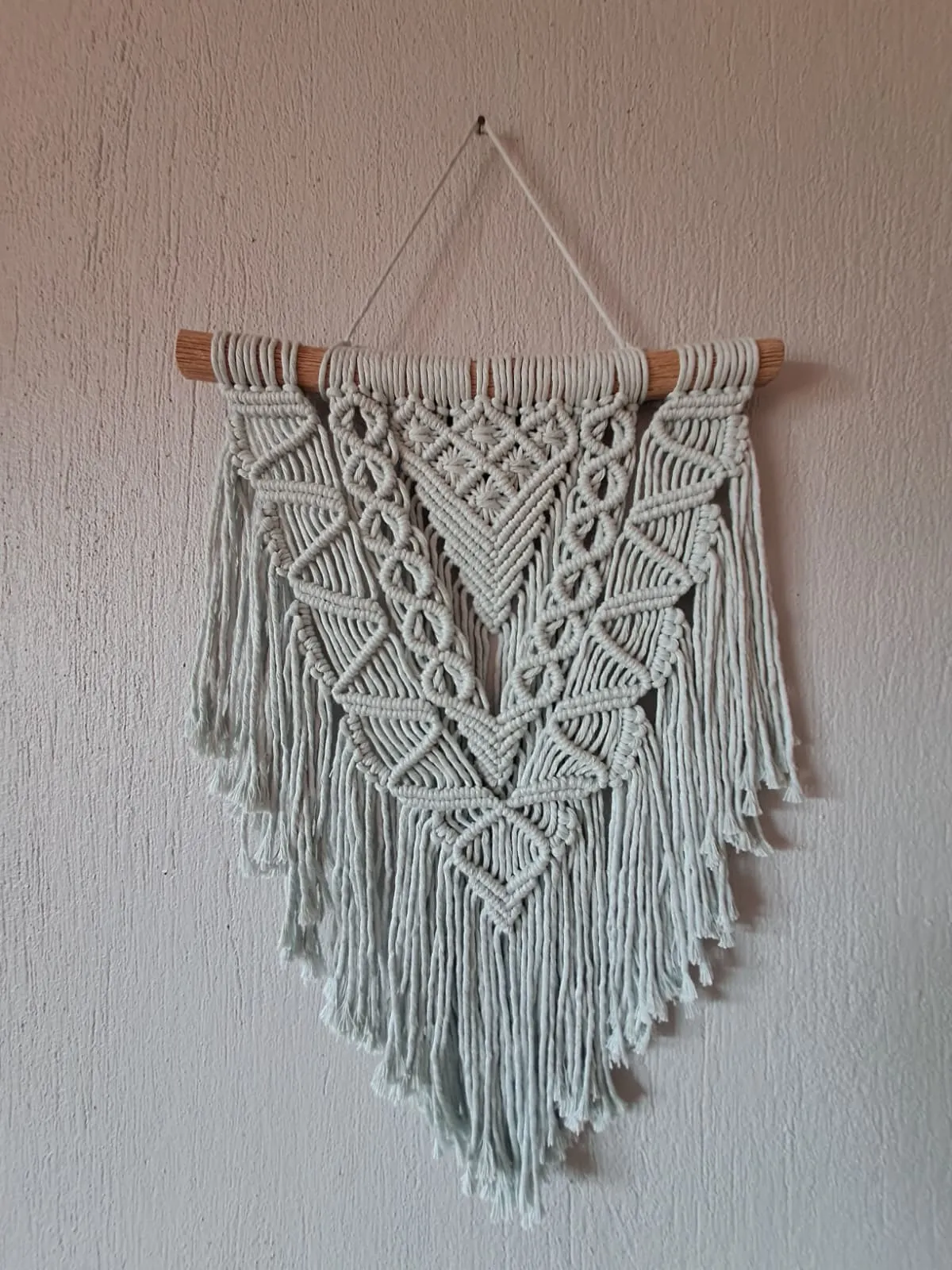 Ice Blue Macrame Wall Hanging - Handmade Elegance with Lodos Branch