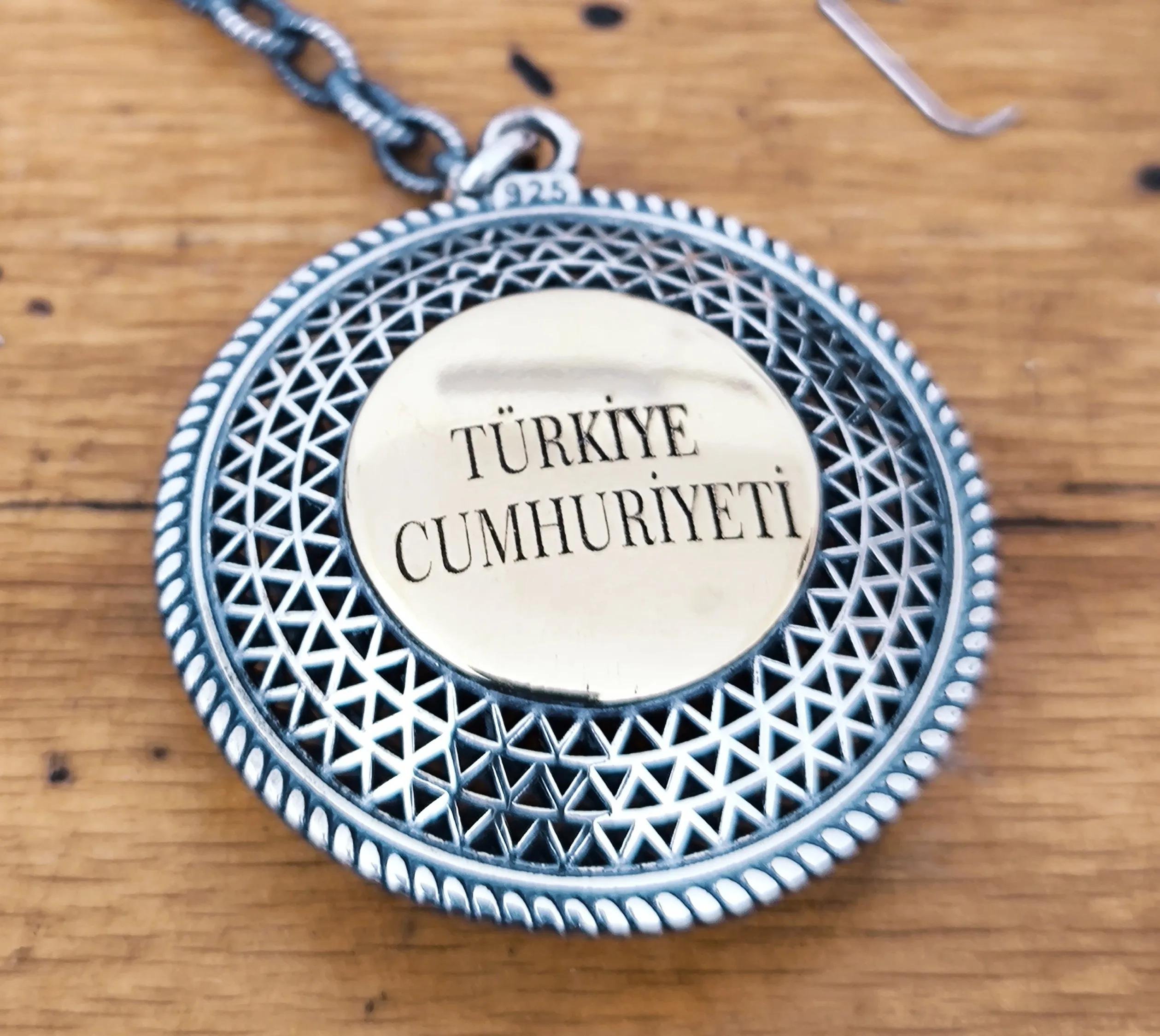 Name Engravable Filigree Crescent Moon and Star Keychain