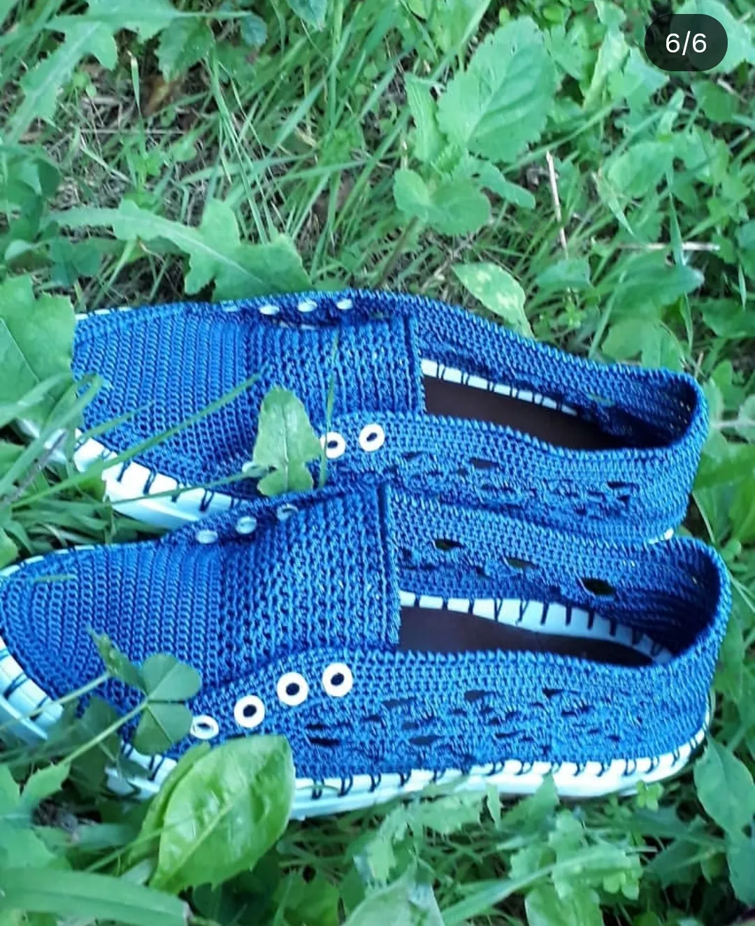 Mavi Örgü Desenli Bağcıklı Spor Ayakkabı - El Emeği Tasarım