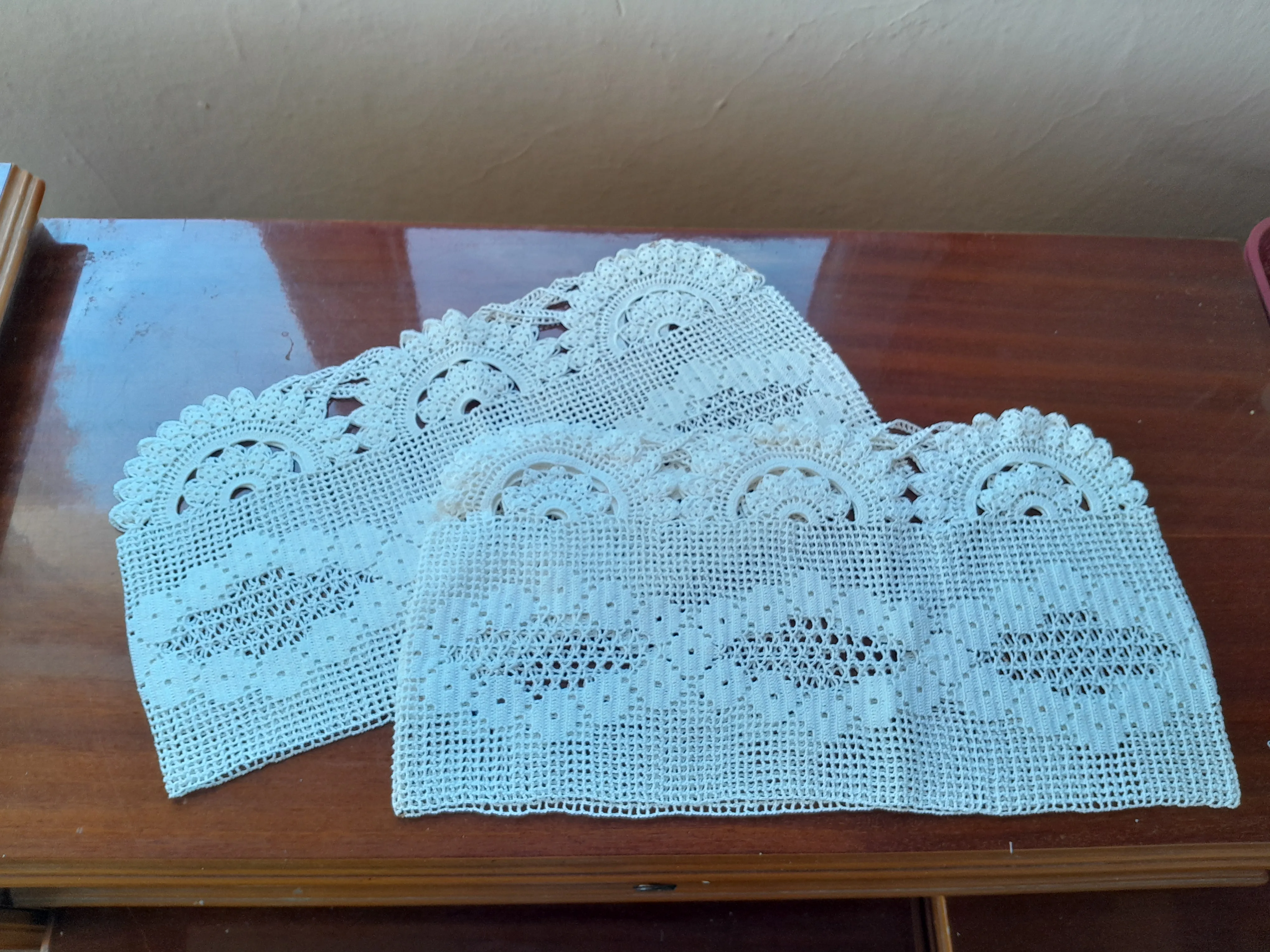 Dantel Yastık Kılıfı - Krem Rengi, El İşi, 2'li Set