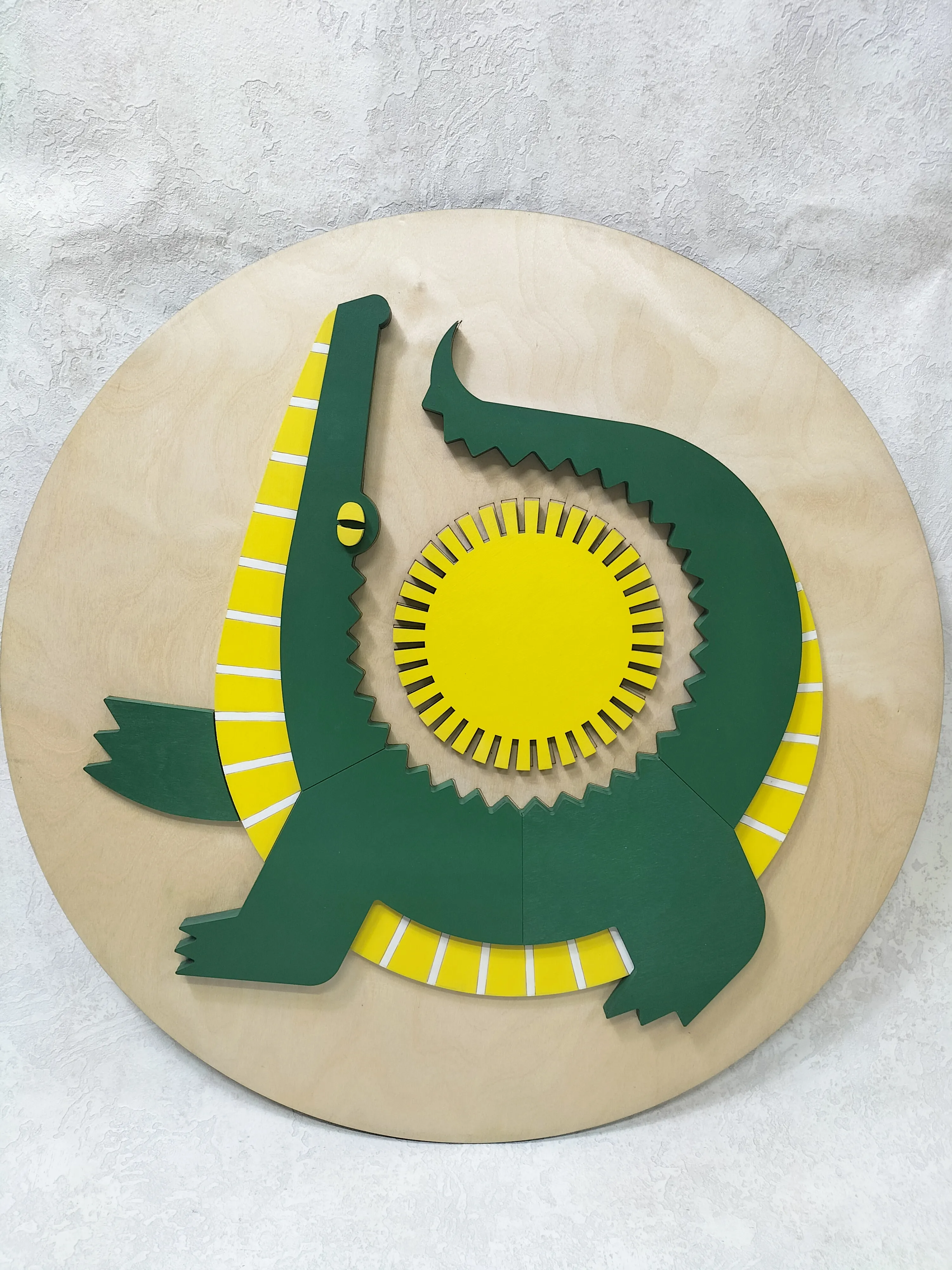 Crocodile ( Timsah ) / Katmanlı Ahşap Tablo Q60cm