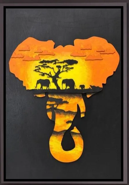 Elephant ( Fil )  / Katmanlı Ahşap Tablo
