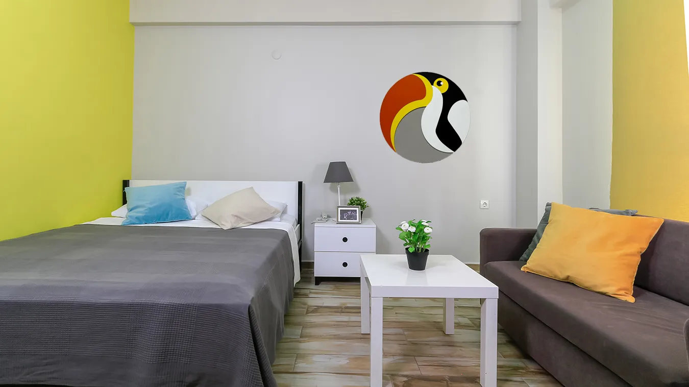 Tukan / Katmanlı Ahşap Tablo Q60cm