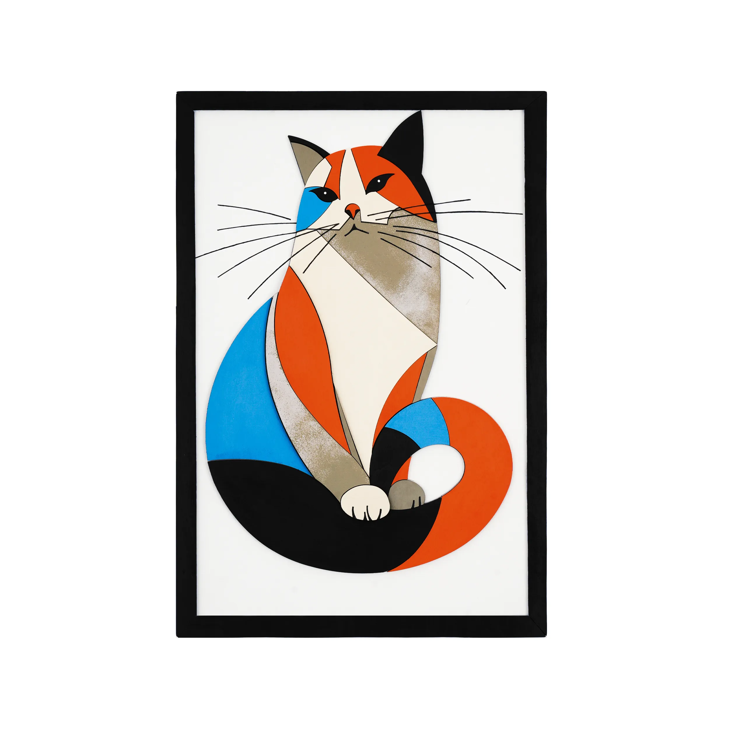 Cat – Ahşap El Boyaması Katmanlı Tablo