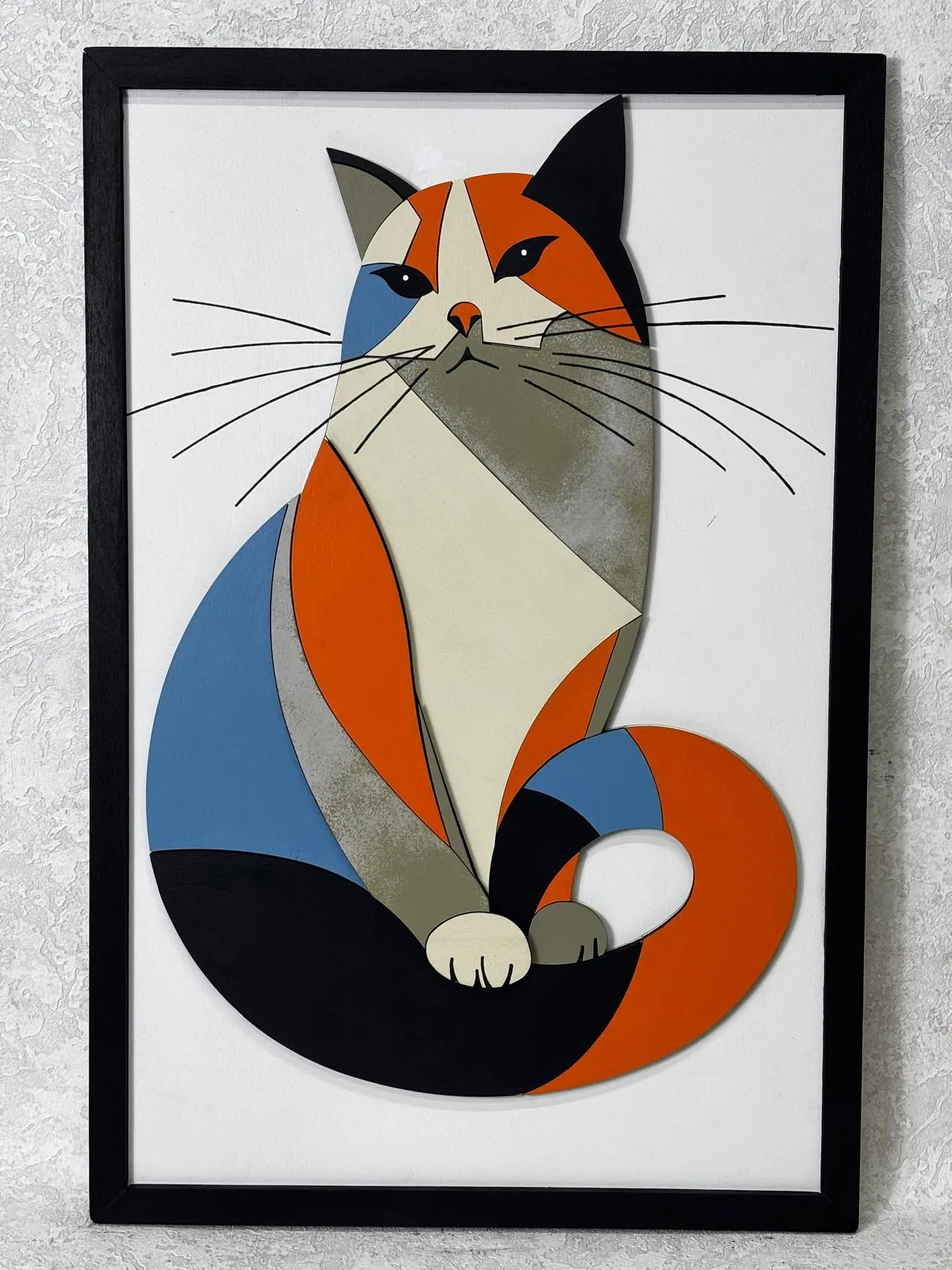 Cat – Ahşap El Boyaması Katmanlı Tablo