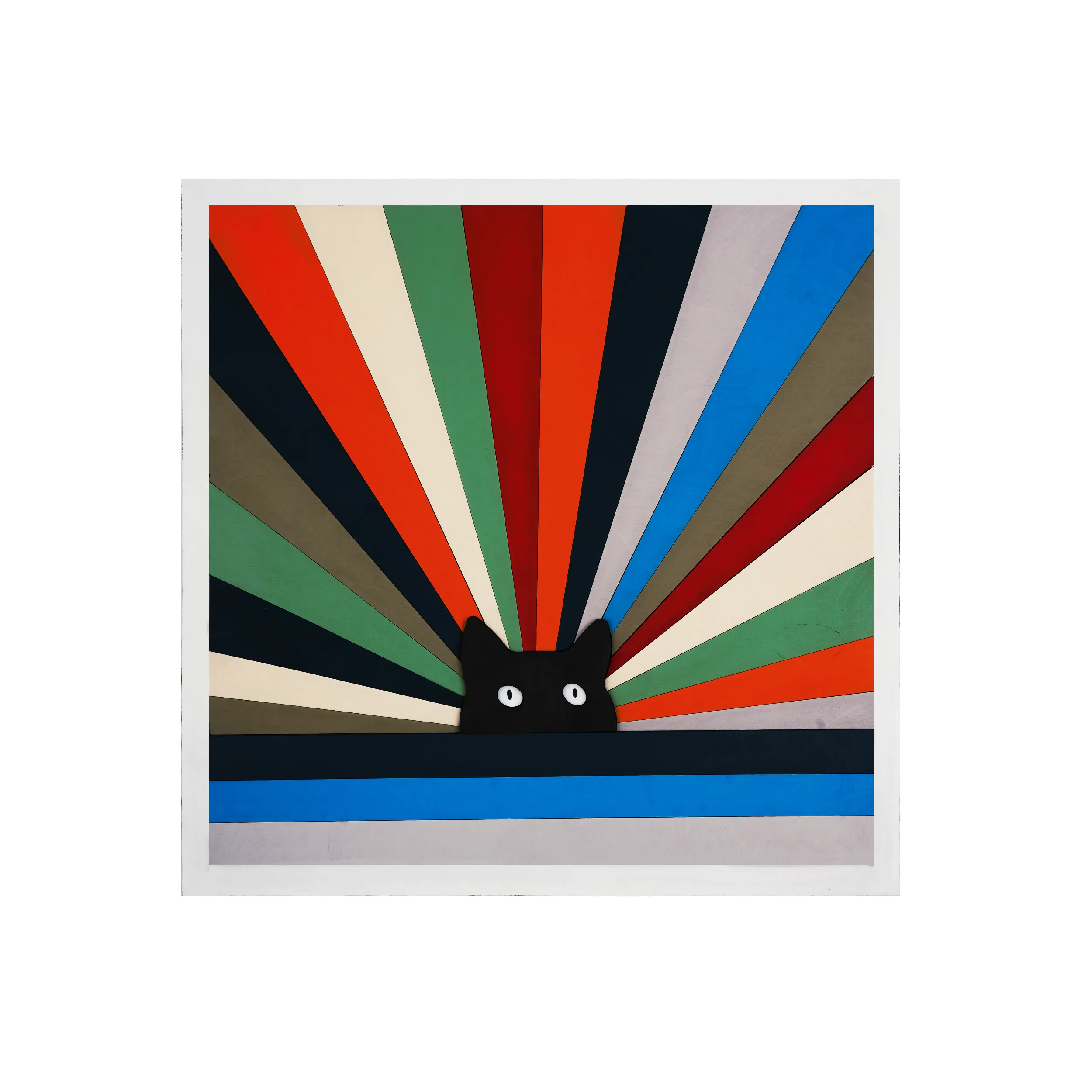 Rainbow Cat – Ahşap El Boyaması Katmanlı Tablo 🐾🌈