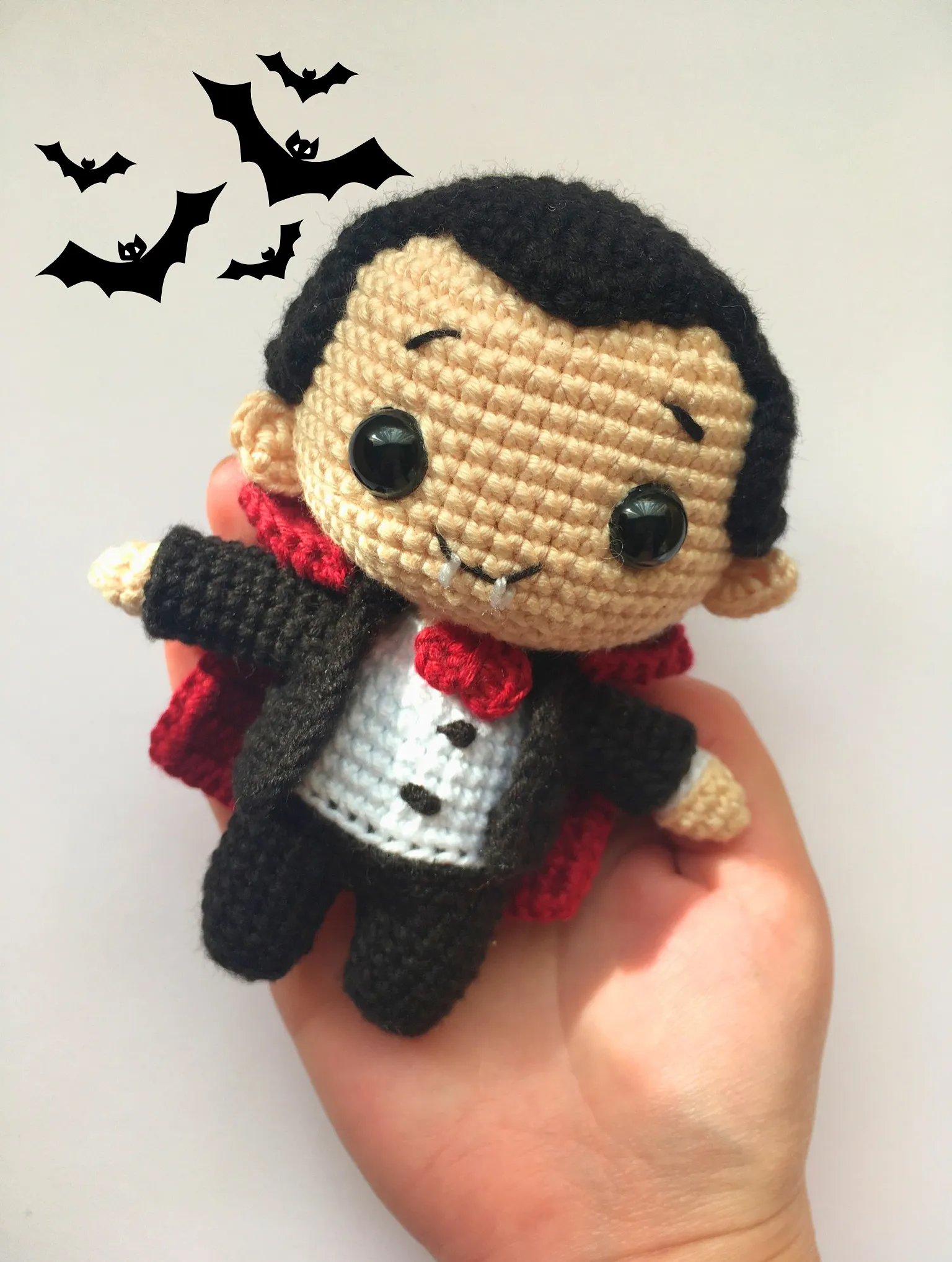 El Yapımı Amigurumi Dracula Oyuncak ,  Anahtarlık ve Çanta Süsü