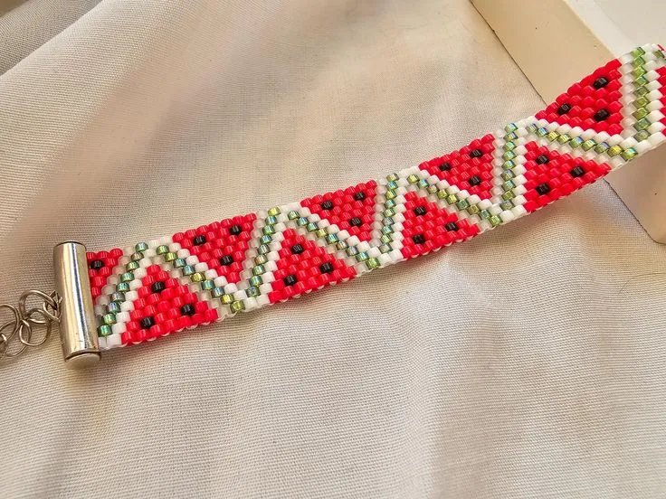 Karpuz Desenli Miyuki Boncuk Bileklik - Yaz Temalı Şık Tasarım