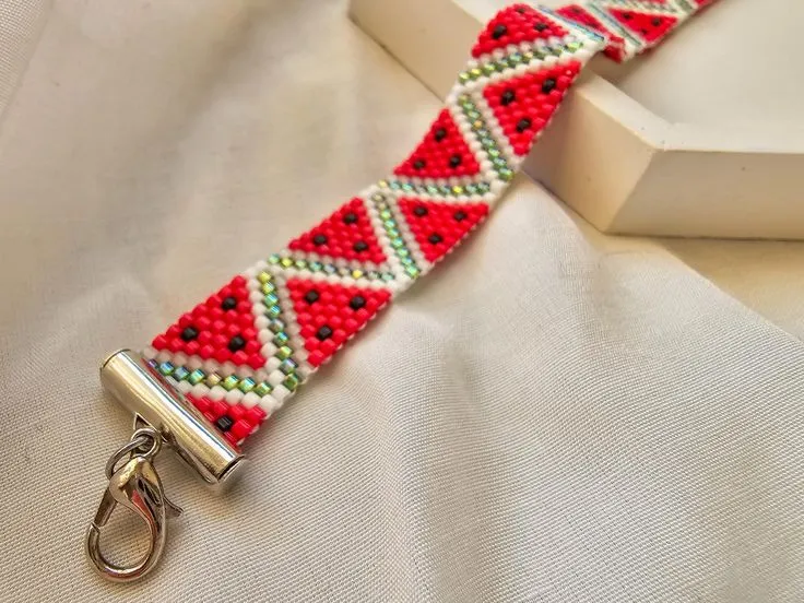 Karpuz Desenli Miyuki Boncuk Bileklik - Yaz Temalı Şık Tasarım