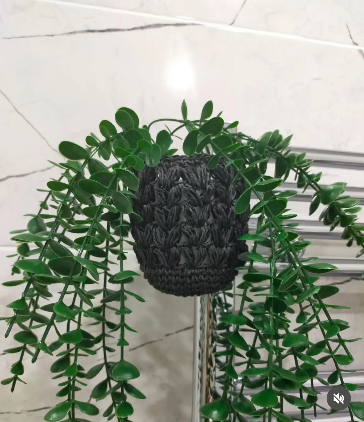 El Örgüsü Siyah Kağıt İp Organizer | Modern Saksılık & Çok Amaçlı Sepet