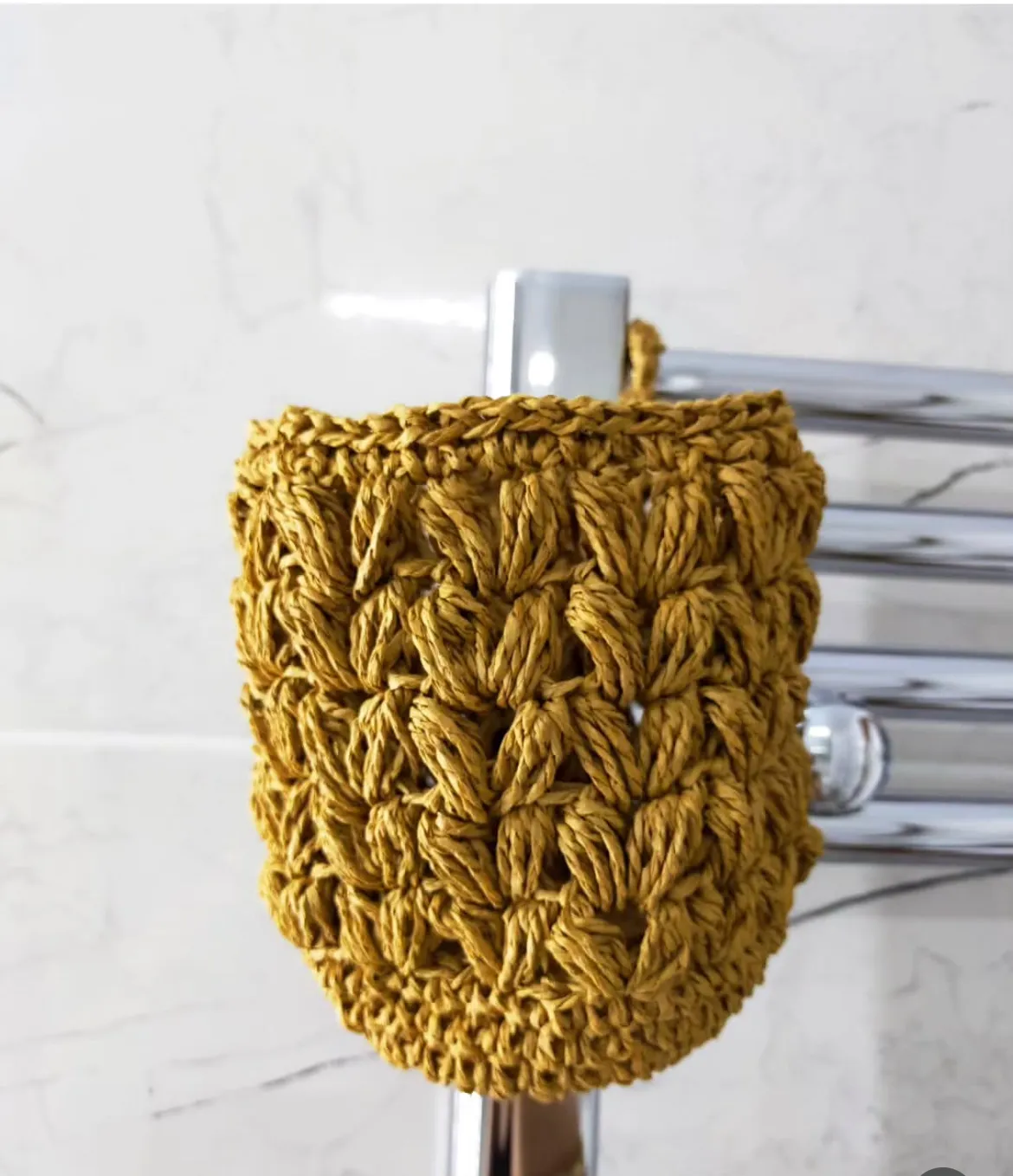 El Örgüsü Hardal Sarısı Çok Amaçlı Sepet Organizer | Saksılık & Banyo Sepeti