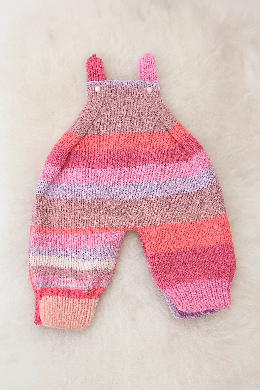 Örgü Bebek Tulum - Ebruli Renkli, 3-6 Ay - El Örgüsü