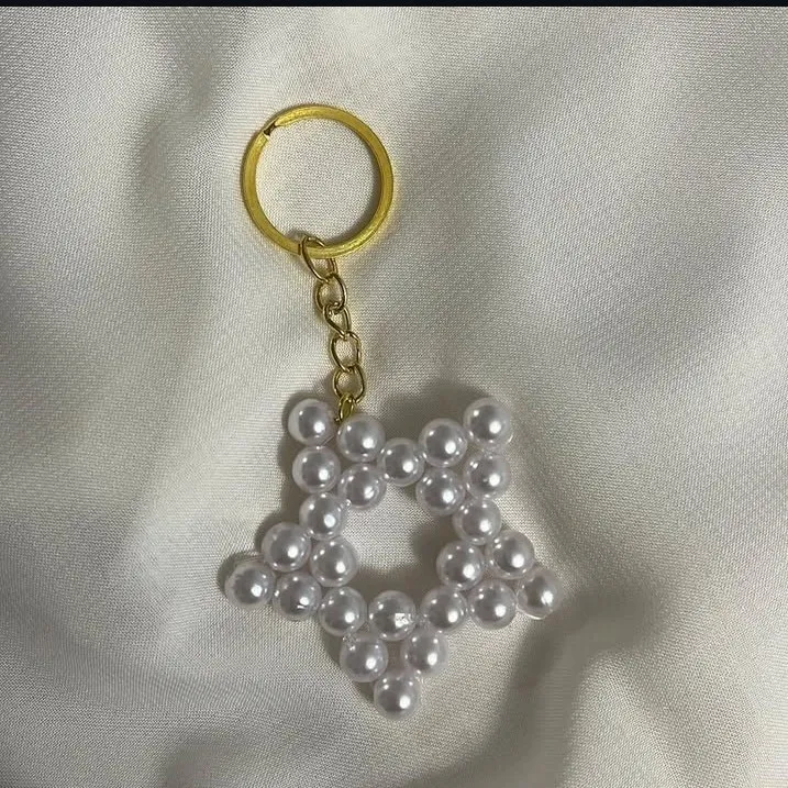 İnci Detaylı Yıldız Anahtarlık - Özel Tasarım Hediyelik Anahtarlık