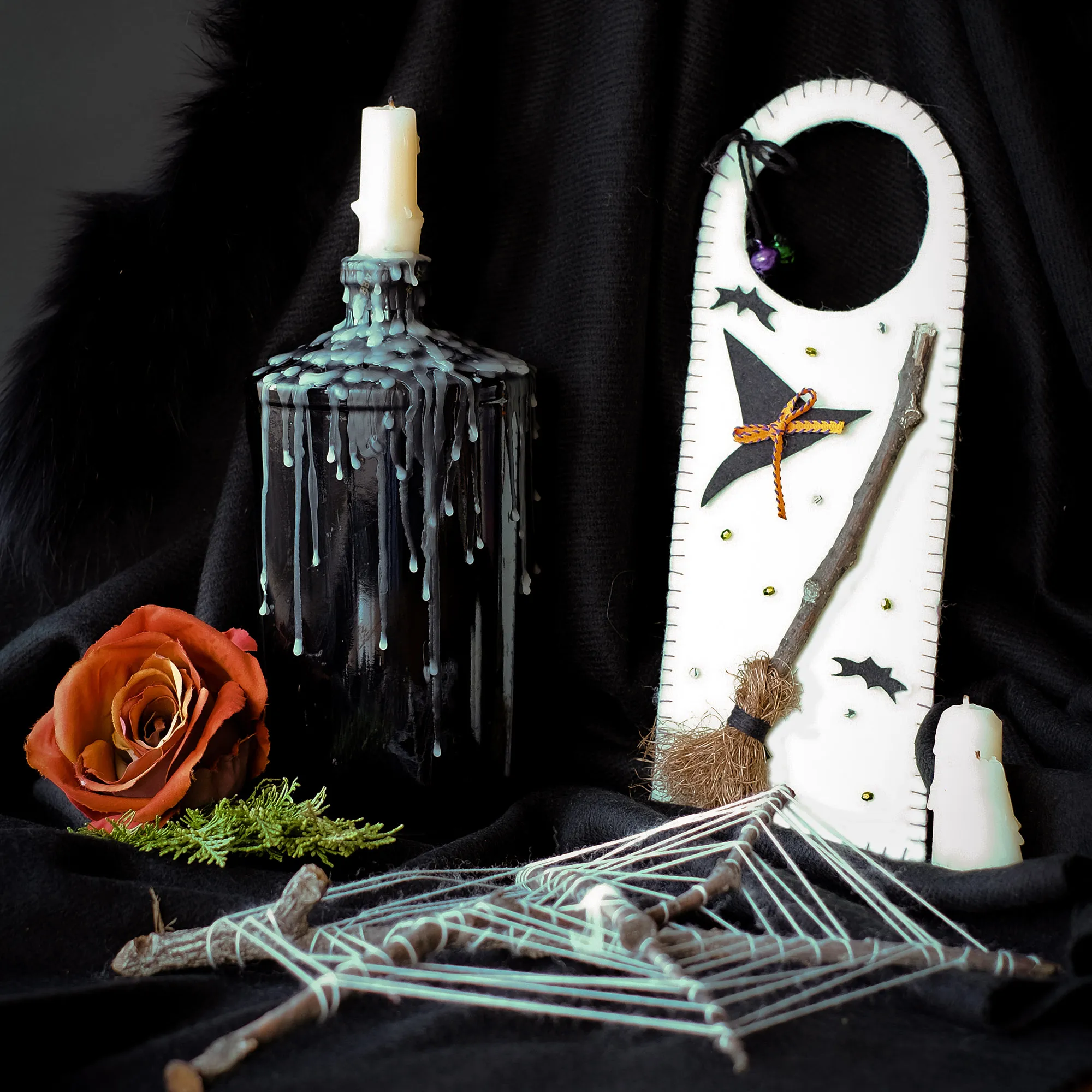 Cadılar Bayramı Temalı Keçe İkram Çantası ve Kapı Kolu Süsü 