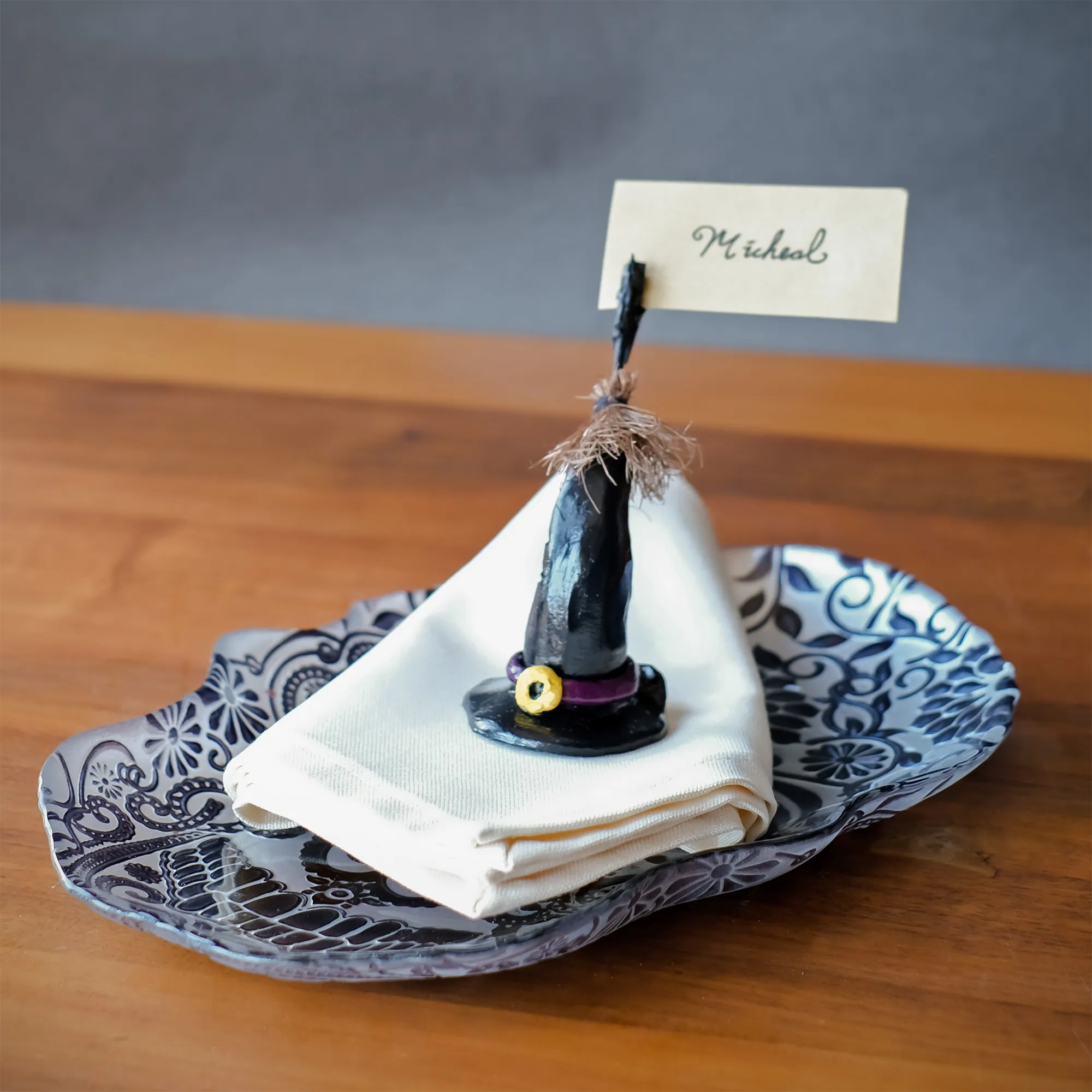  Cadı Şapkası Şeklinde İsim Kartı Tutucu / Fotoğraf Tutucu