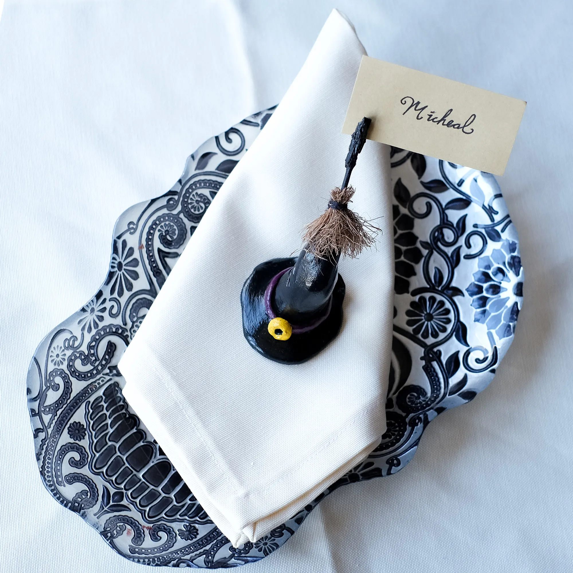  Cadı Şapkası Şeklinde İsim Kartı Tutucu / Fotoğraf Tutucu