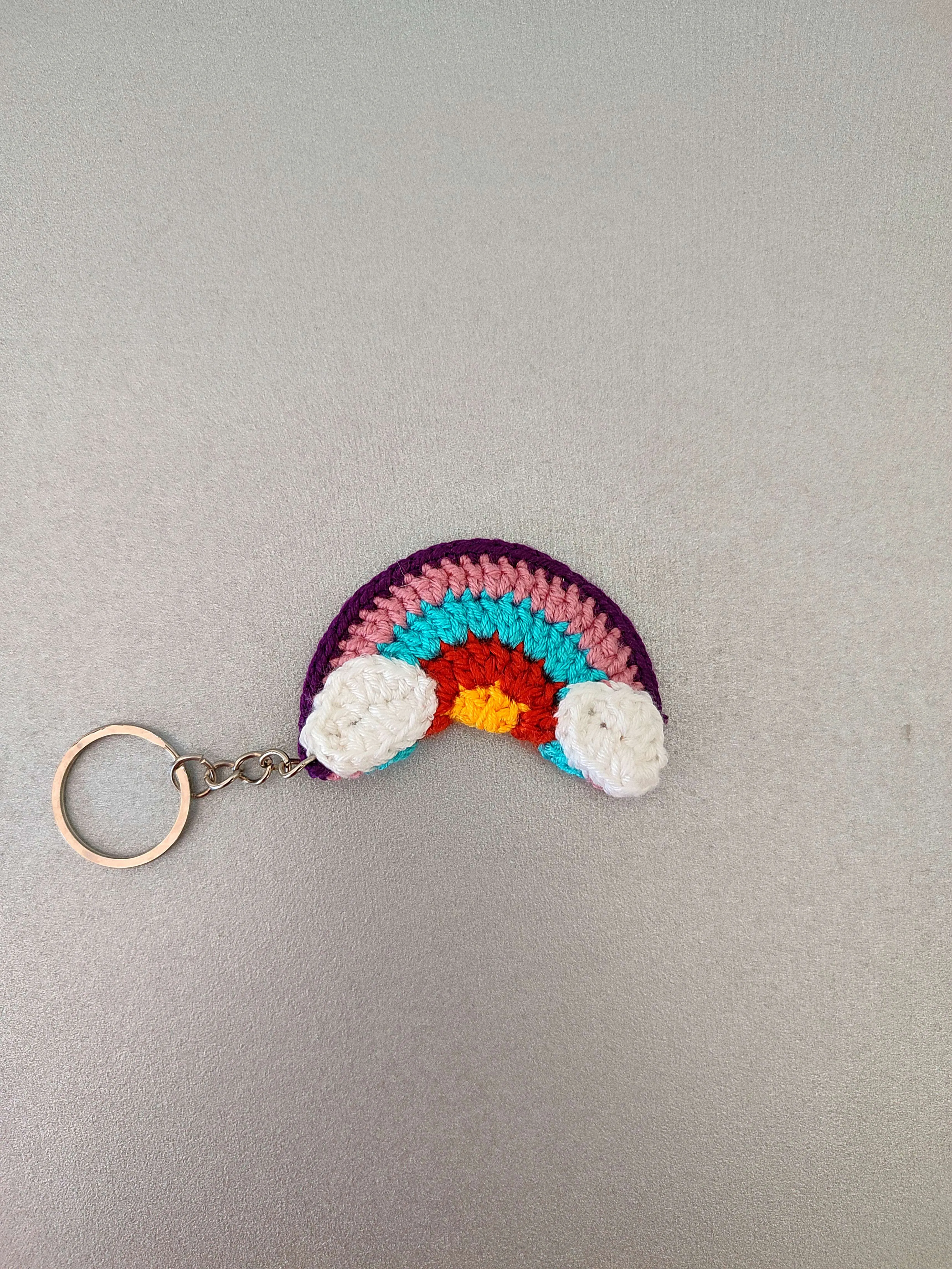🌈 El Örgüsü Amigurumi Gökkuşağı Anahtarlık | Bulut Detaylı Tığ İşi Charm