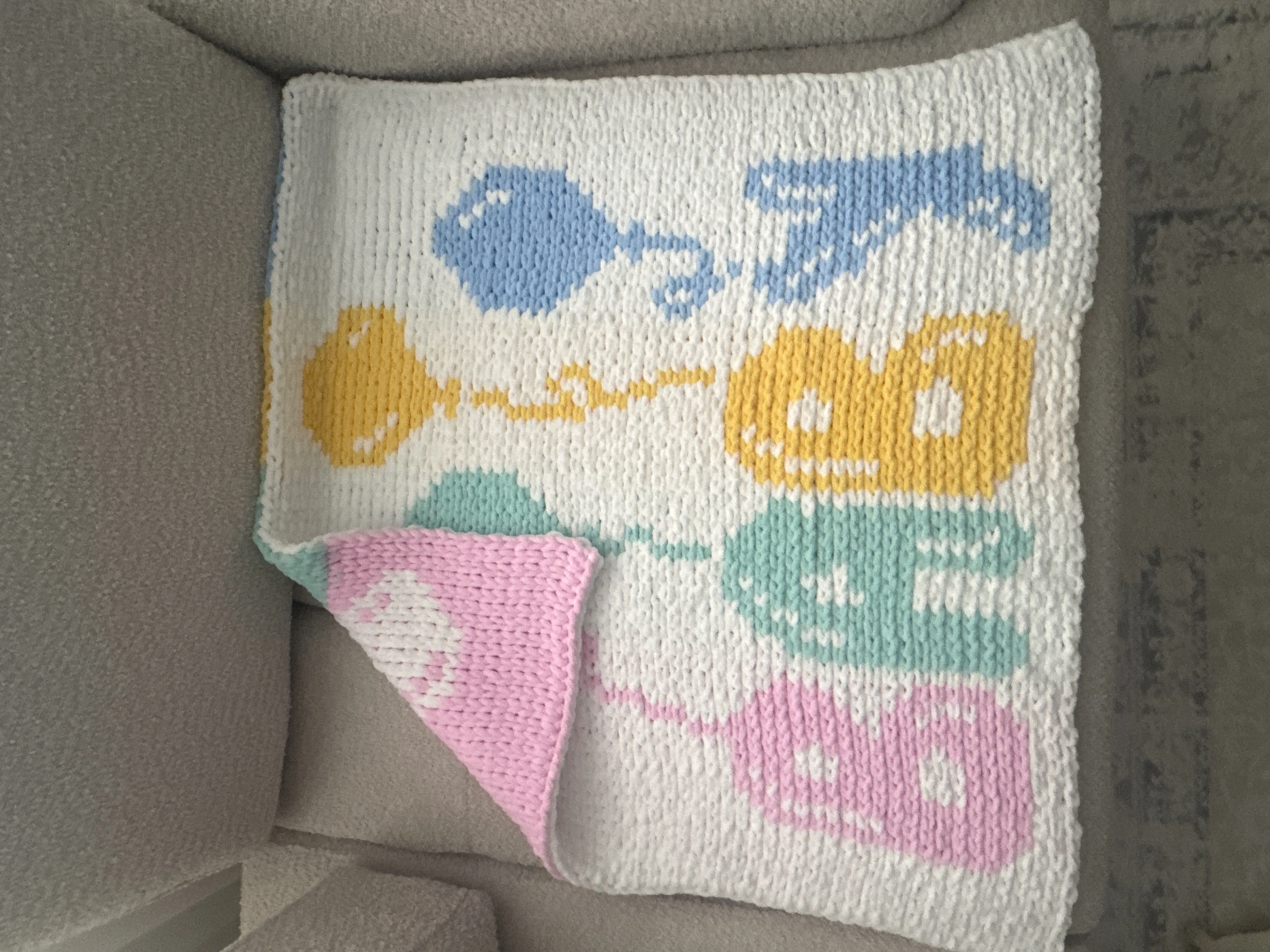 Renkli Balon Desenli Bebek Battaniyesi - Alize Puffy More 85x85 cm