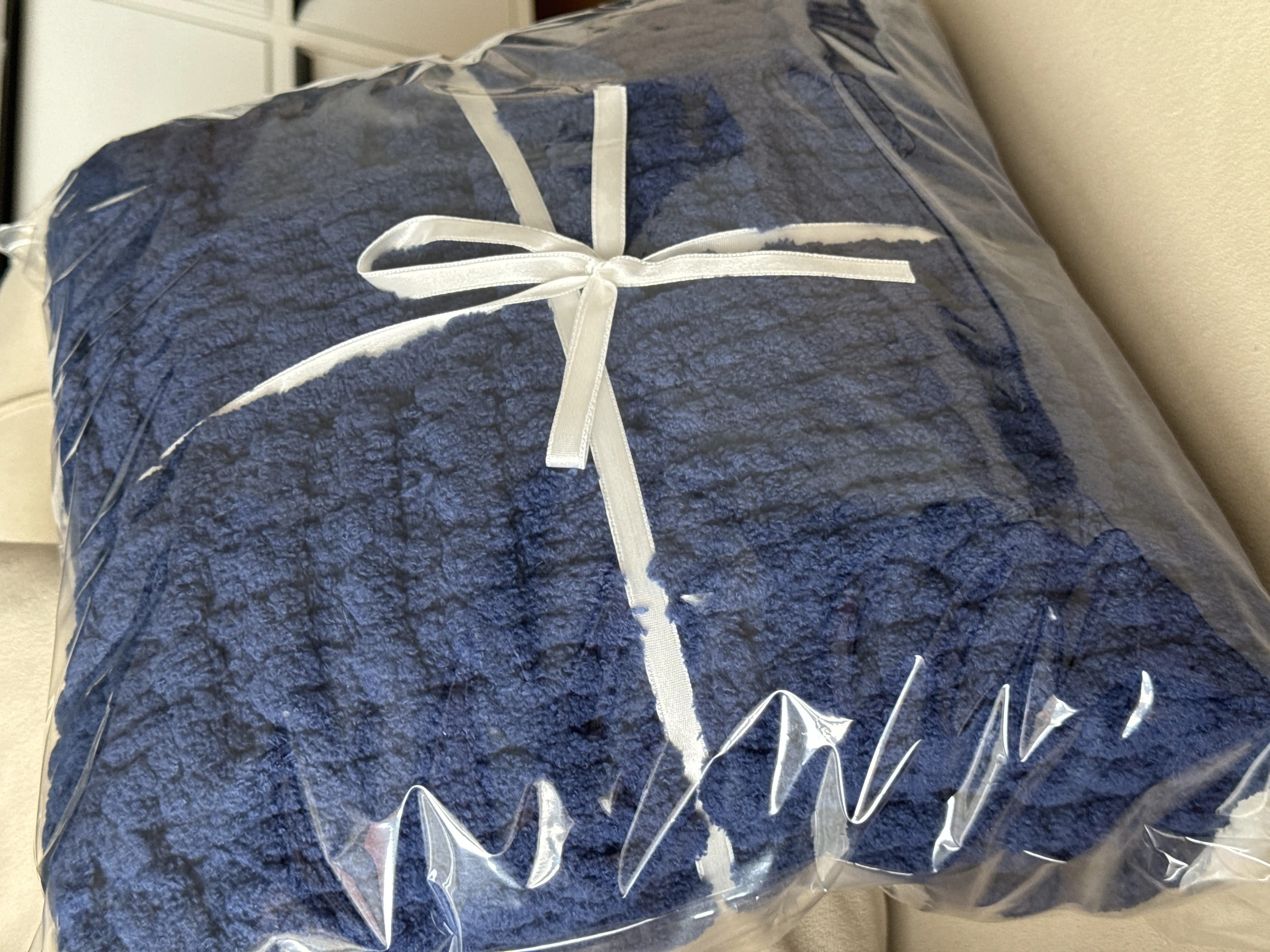 Lacivert Bebek Battaniyesi - Alize Puffy İpinden El Emeği Örgü