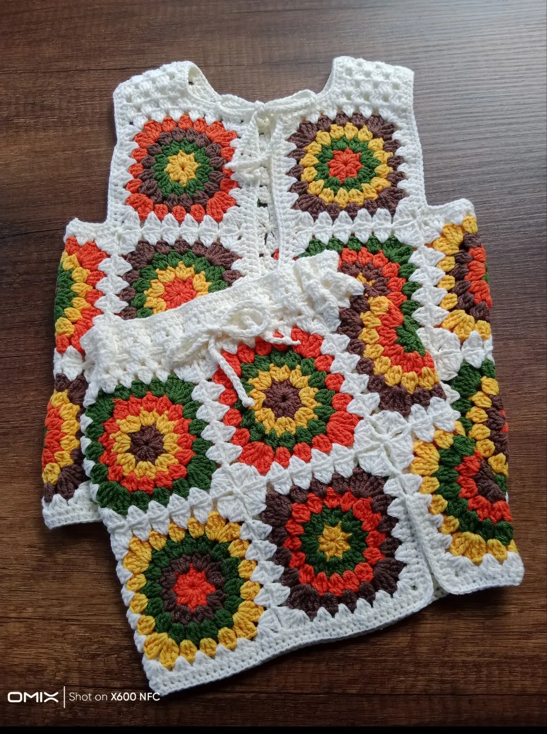 Motifli Örgü Çocuk Etek & Yelek Takımı - 1-1.5 Yaş Pamuk İplik