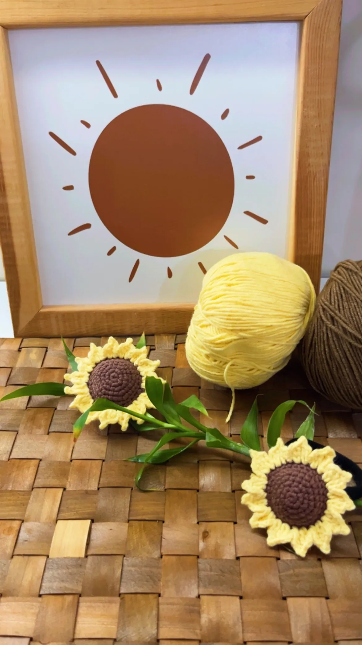 Sarı Ayçiçeği Tığ İşi Lastik Toka Seti - El Emeği Saç Aksesuarı