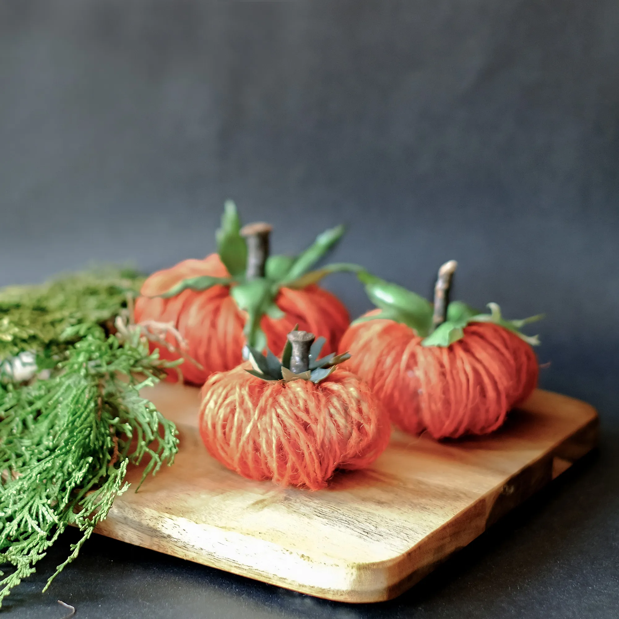 Balkabağı şeklinde sofra süsleri 3 parça set