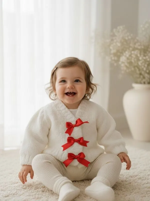 Handmade Tasarım Bebek Çocuk Hırkası 6-12 Ay