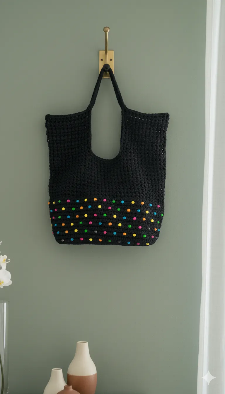 File ve Boncuk Detaylı El Örgüsü Çanta