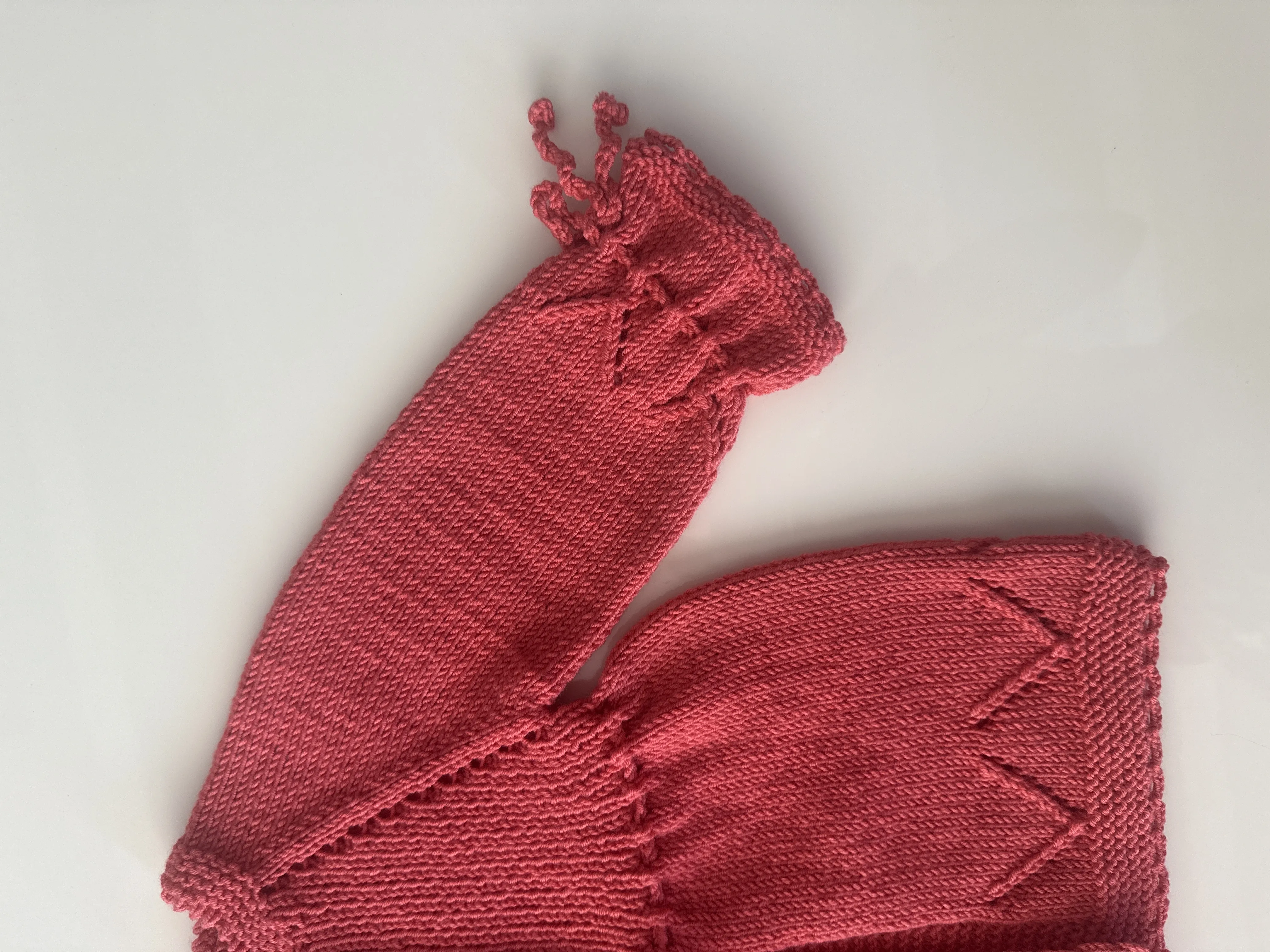 Pink Knitted Baby Cardigan - 1-2 Years, Buttoned and Tied - Handmade