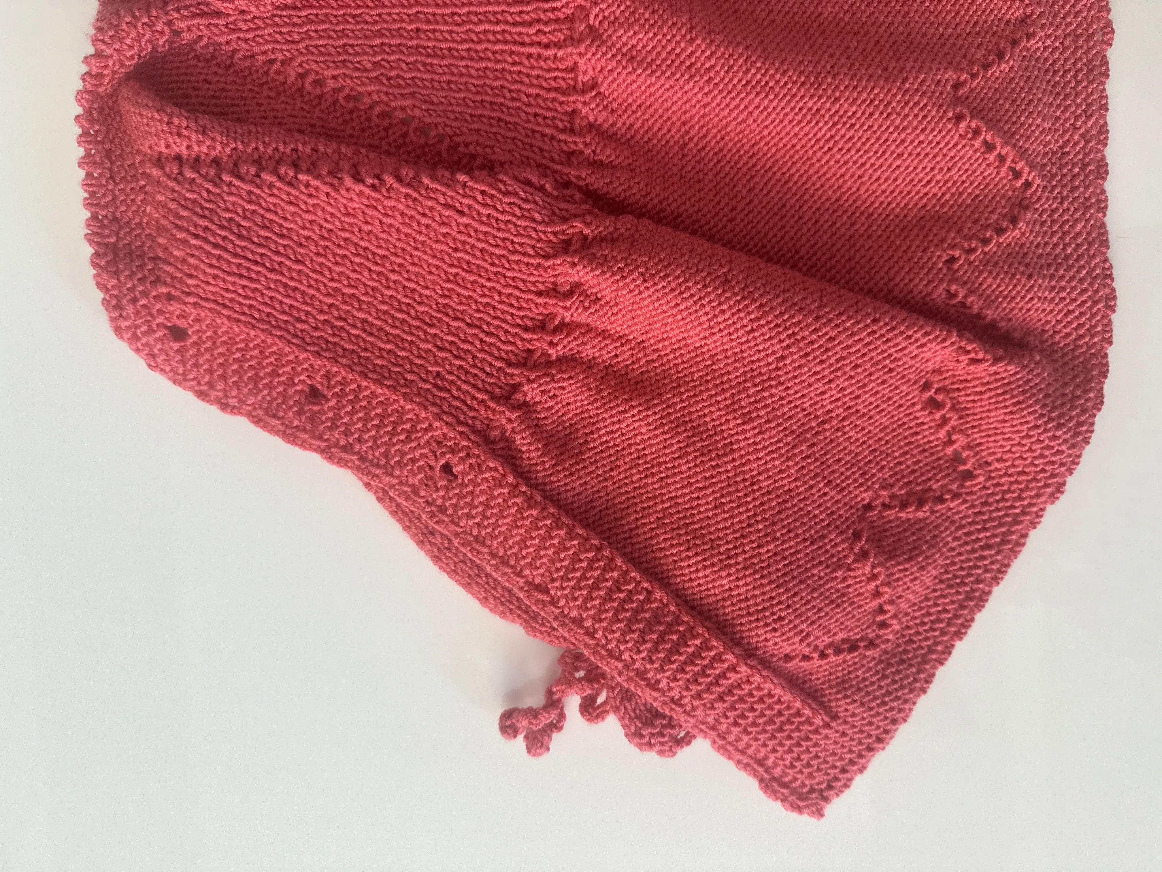 Pink Knitted Baby Cardigan - 1-2 Years, Buttoned and Tied - Handmade