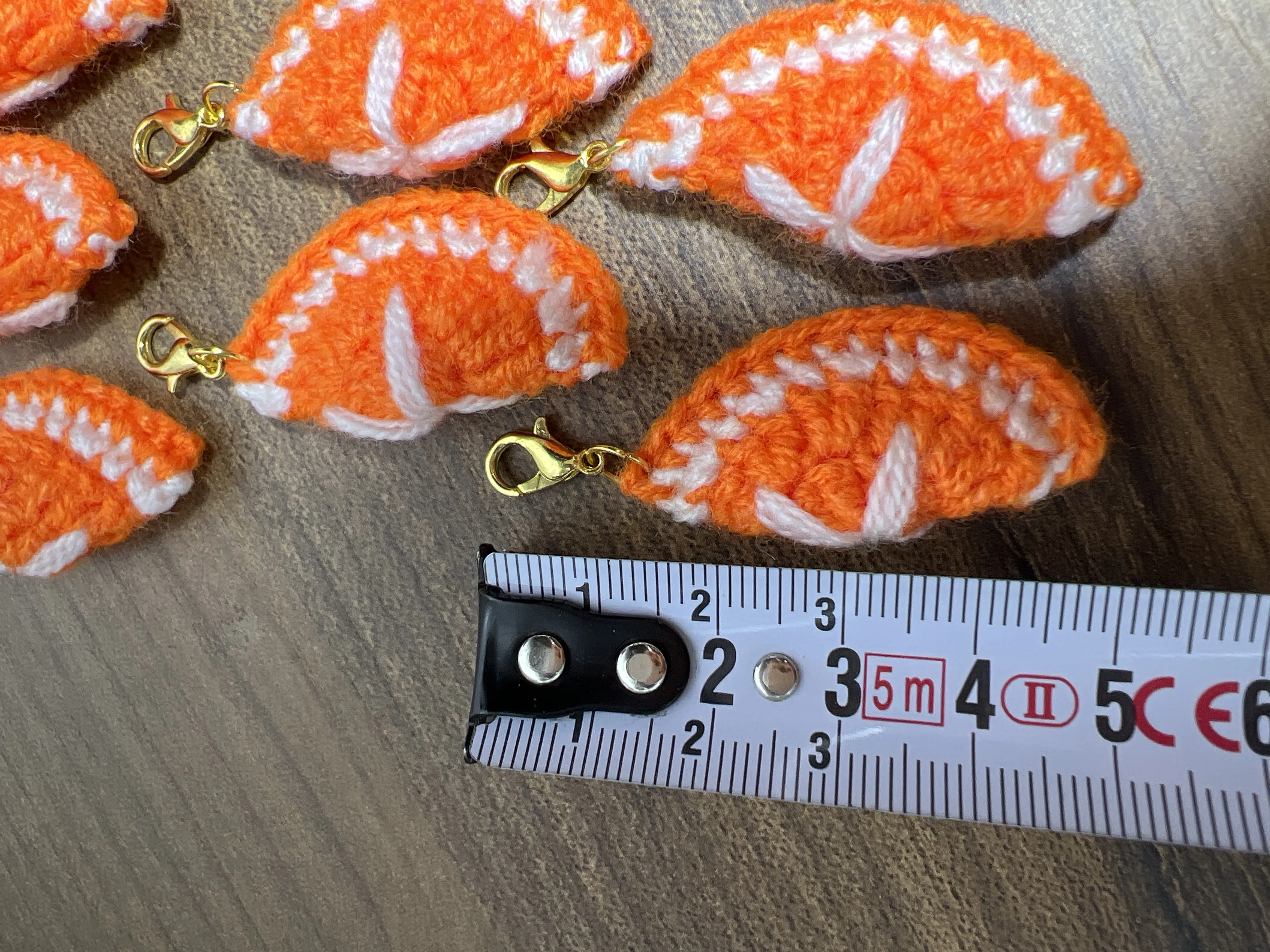11 Turuncu Örgü Portakal Charm - Anahtarlık ve Çanta Aksesuarı