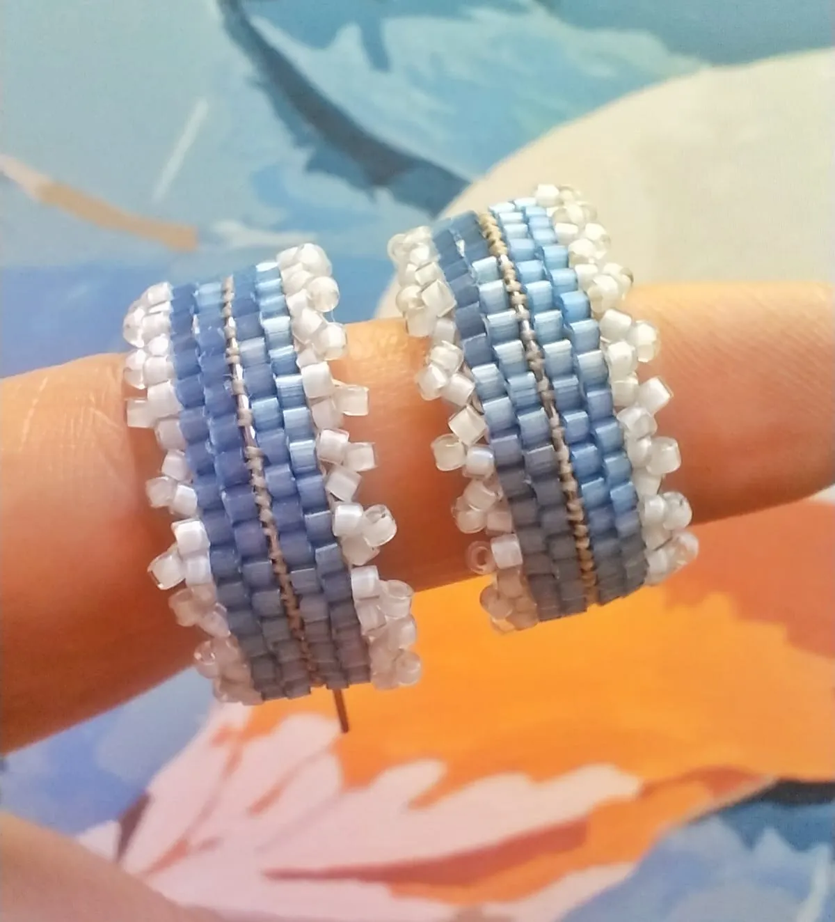 Buz Mavi Miyuki Boncuklu Halka Küpe - Şık ve Zarif Tasarım