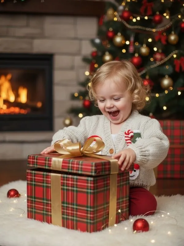 Özel Tasarım El Örgüsü Figürlü Camel Yılbaşı Noel Konseptli Bebek Hırka 2 -4 yaş