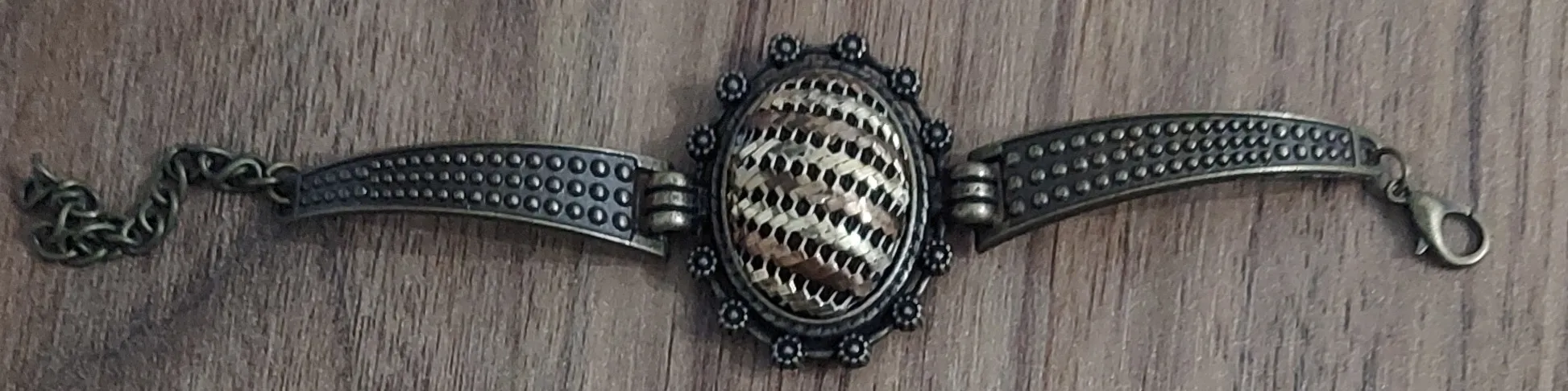 Antik Yeşil Tel Kırma Takı Seti - Bileklik ve Kolye Bartın İşi