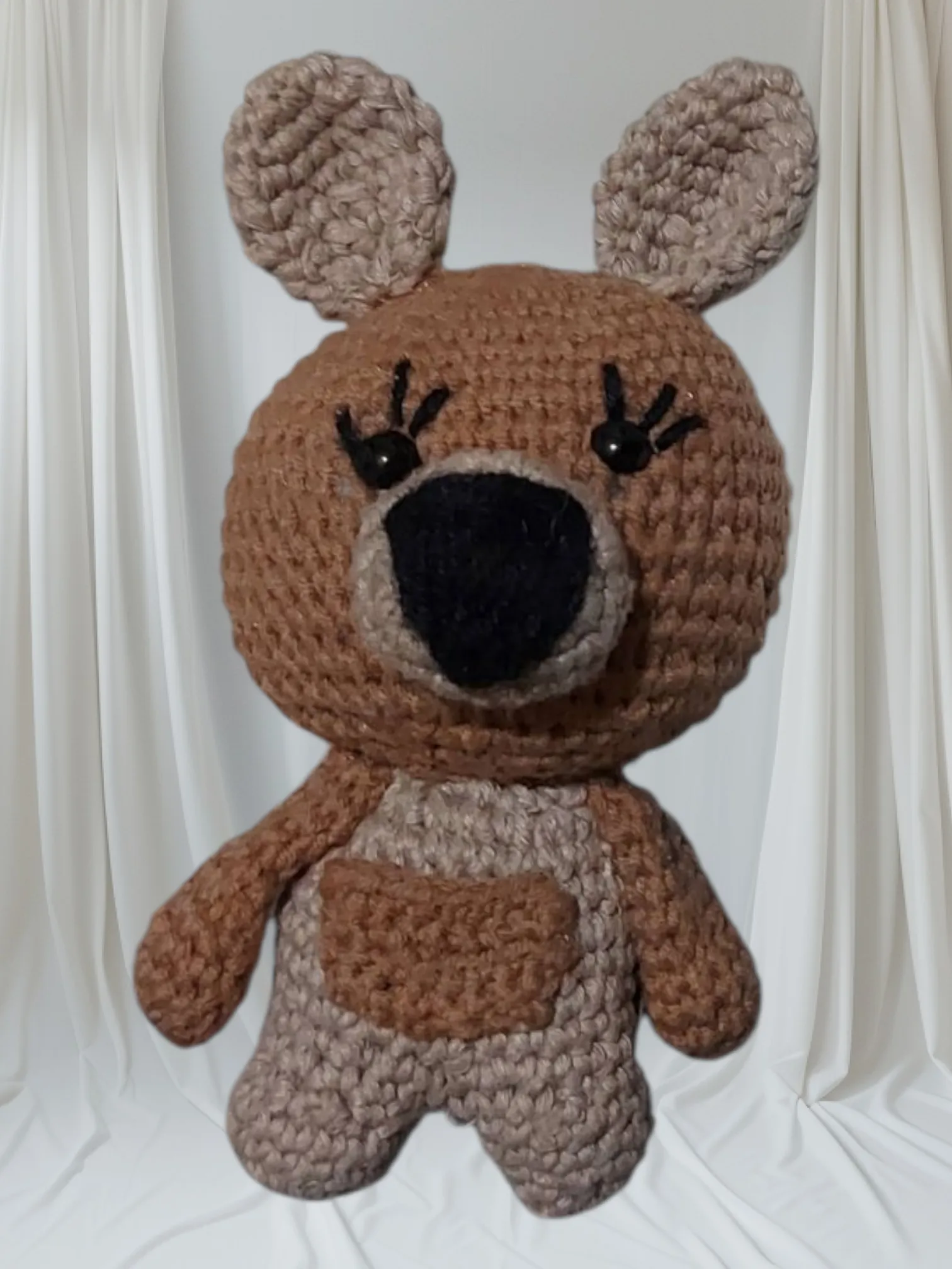 Amigurumi Kanguru Anahtarlık - El Yapımı Örme Oyuncak Figür
