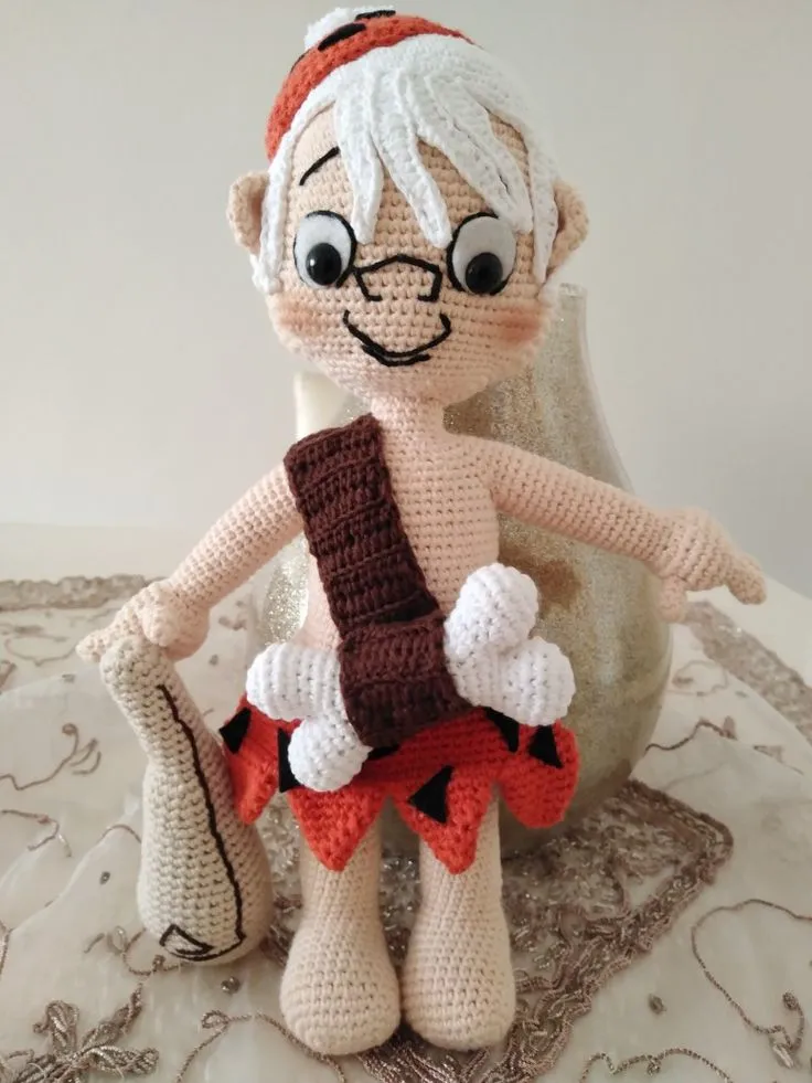 Örgü Bebek Oyuncak - Beyaz Saçlı