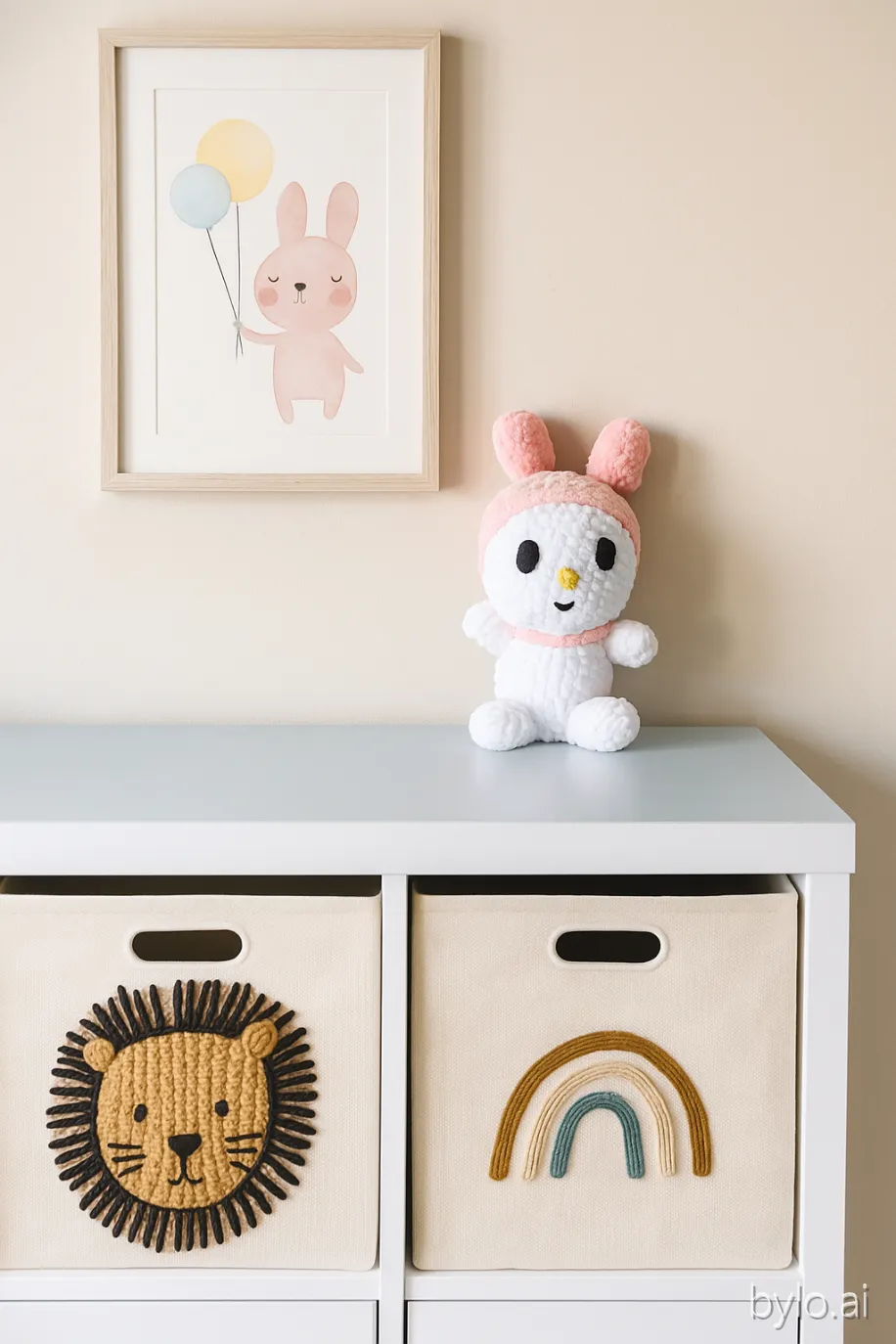 El Yapımı My Melody Benzeri Amigurumi Oyuncak – 20 cm Beyaz & Pembe