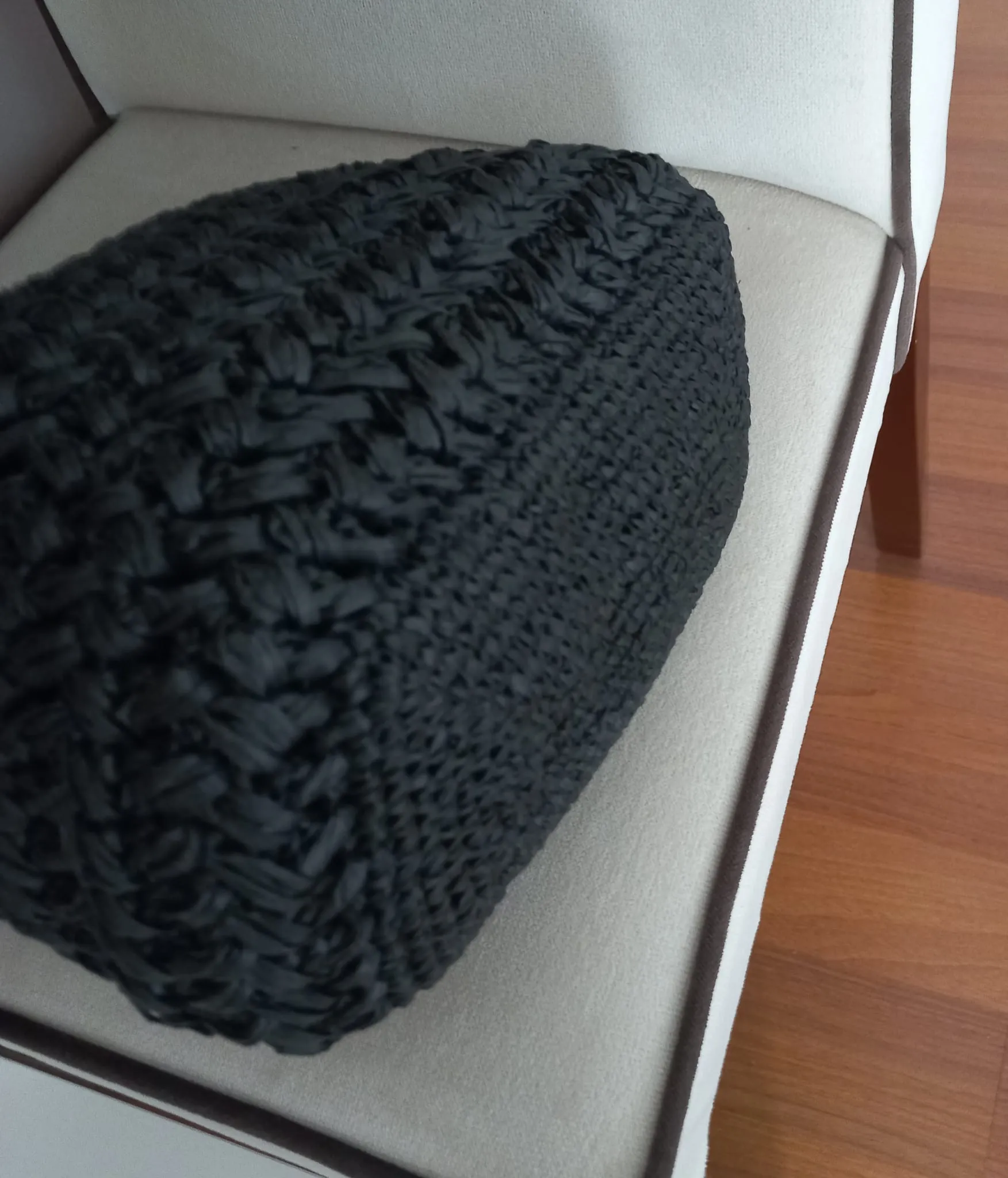 Siyah Örgü Kadın Omuz Çantası - El Örgüsü Tasarım Clutch