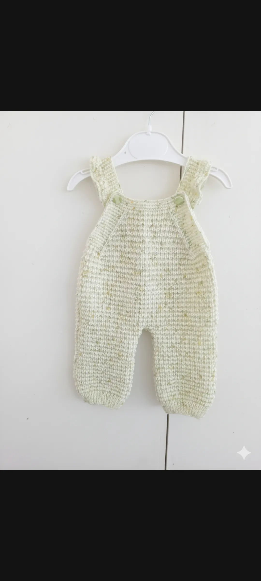 Yeşil Örgü Bebek Tulumu - Organik Pamuk, El Emeği