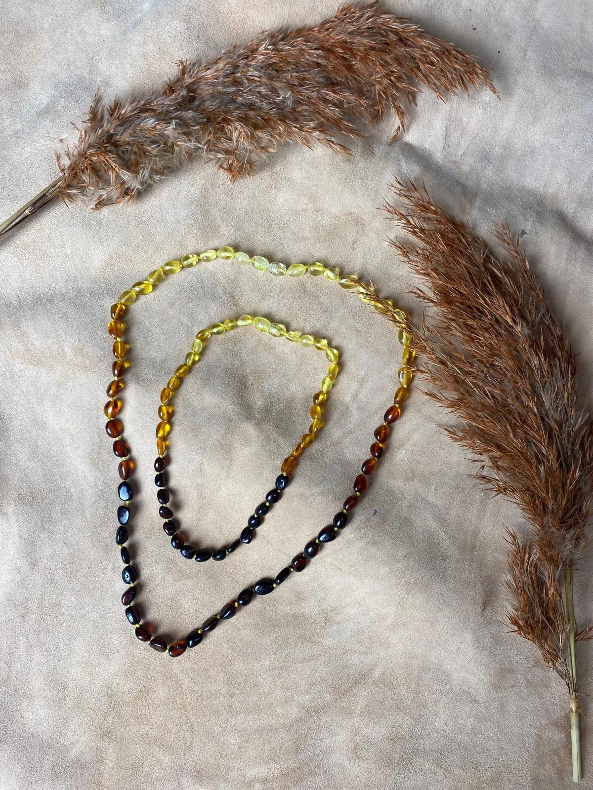 Kehribar Kolye Anne ve Bebek Kombini