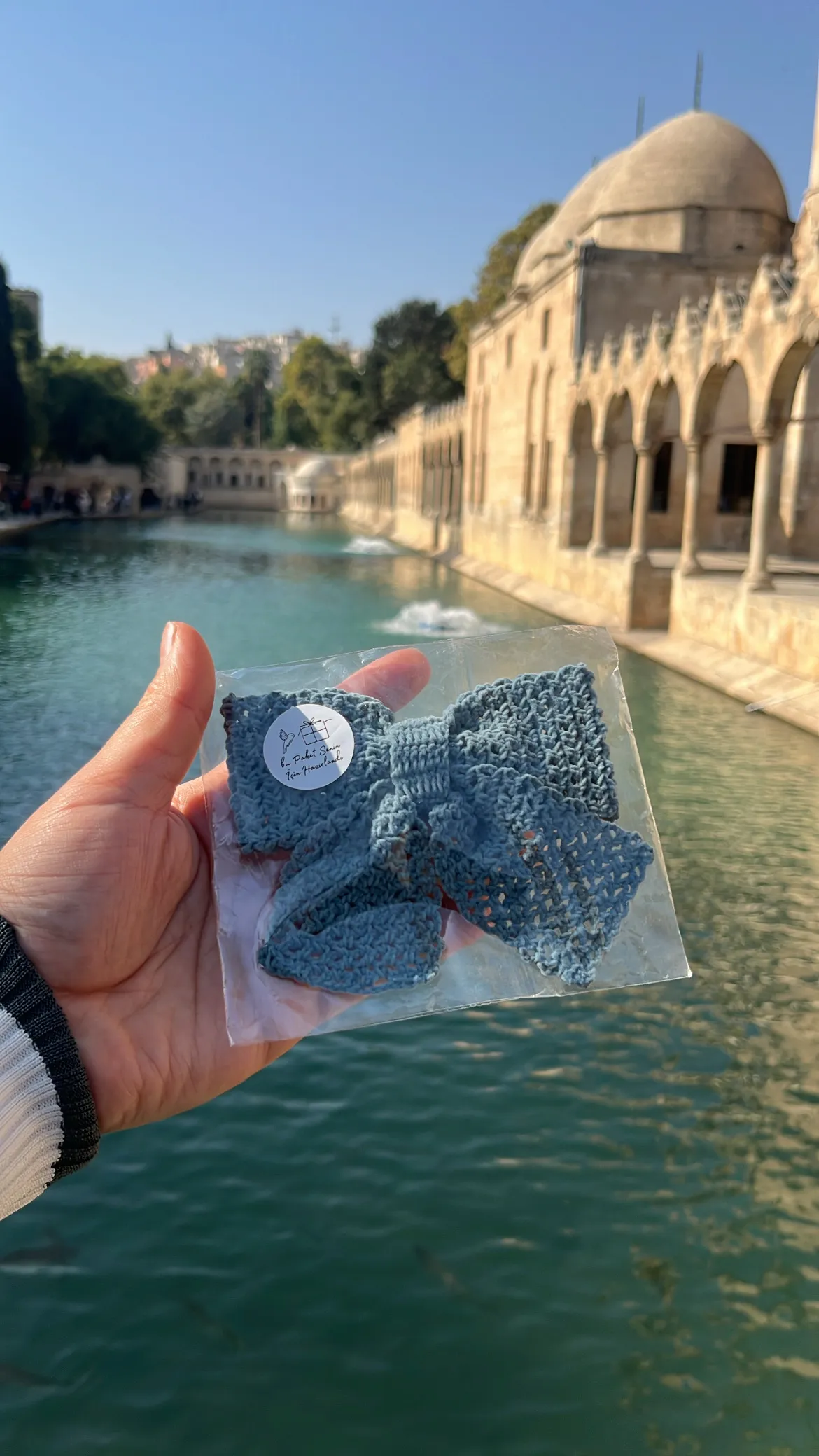 Kadife iplik fiyonk lastik toka