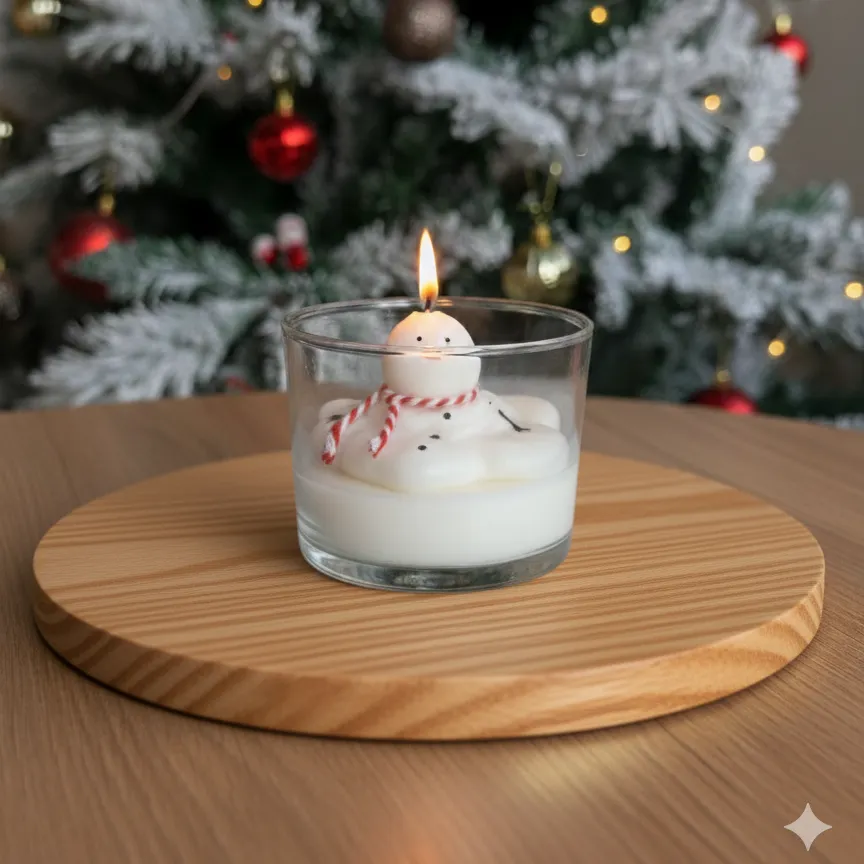 Erimiş Kardan Adam Mum