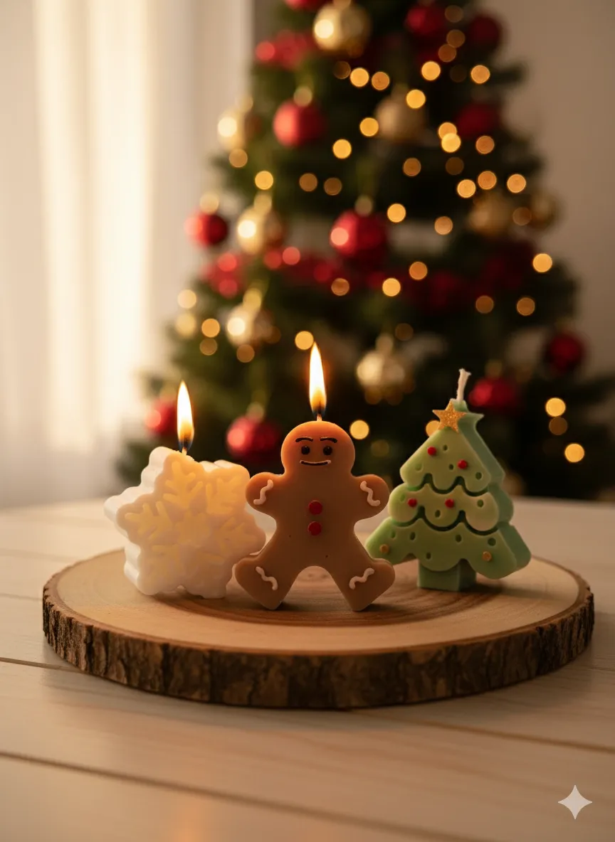 Yılbaşı Temalı El Yapımı Mum Seti