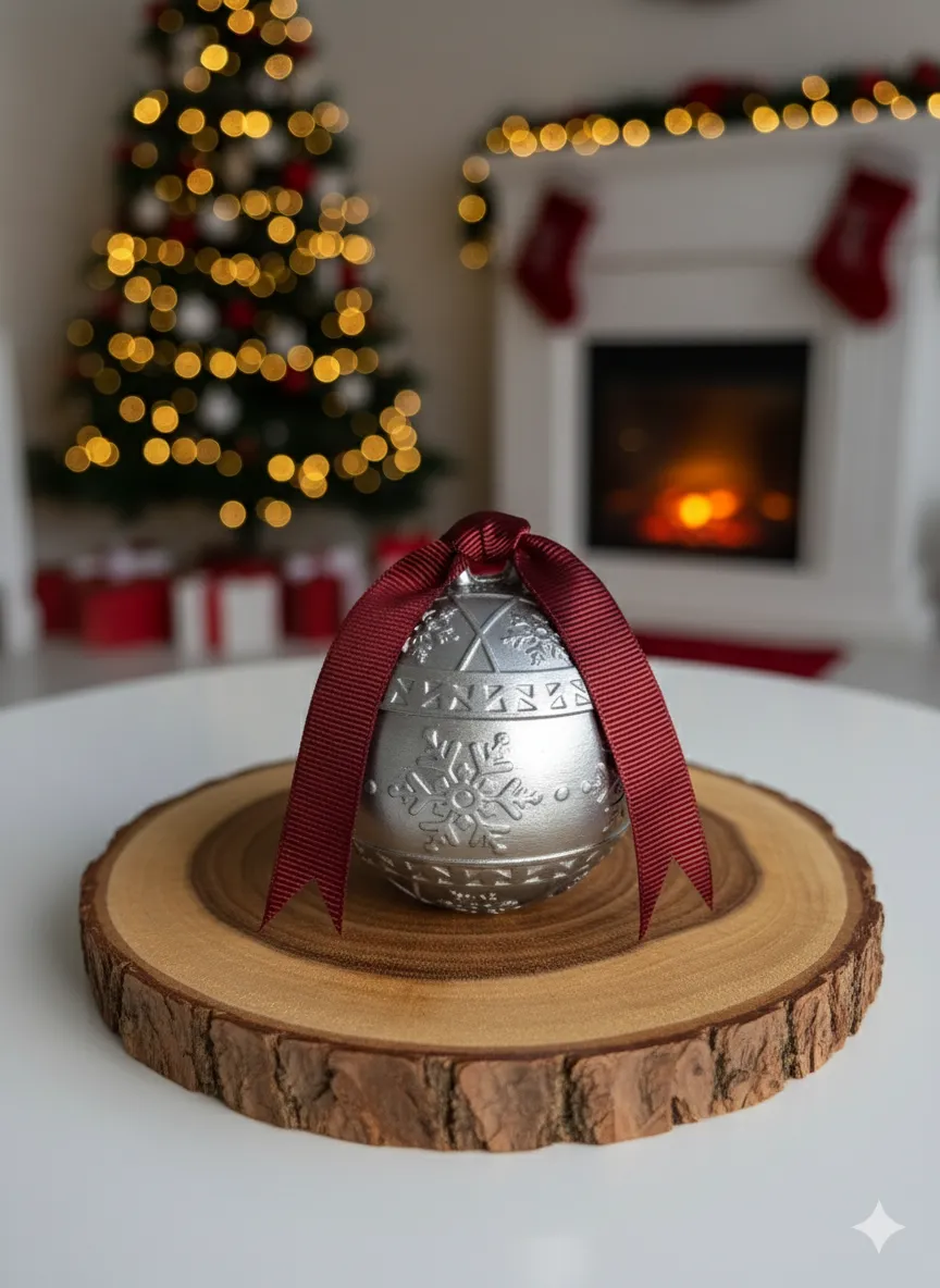 Gümüş Renk Taş Tozu Mumluk