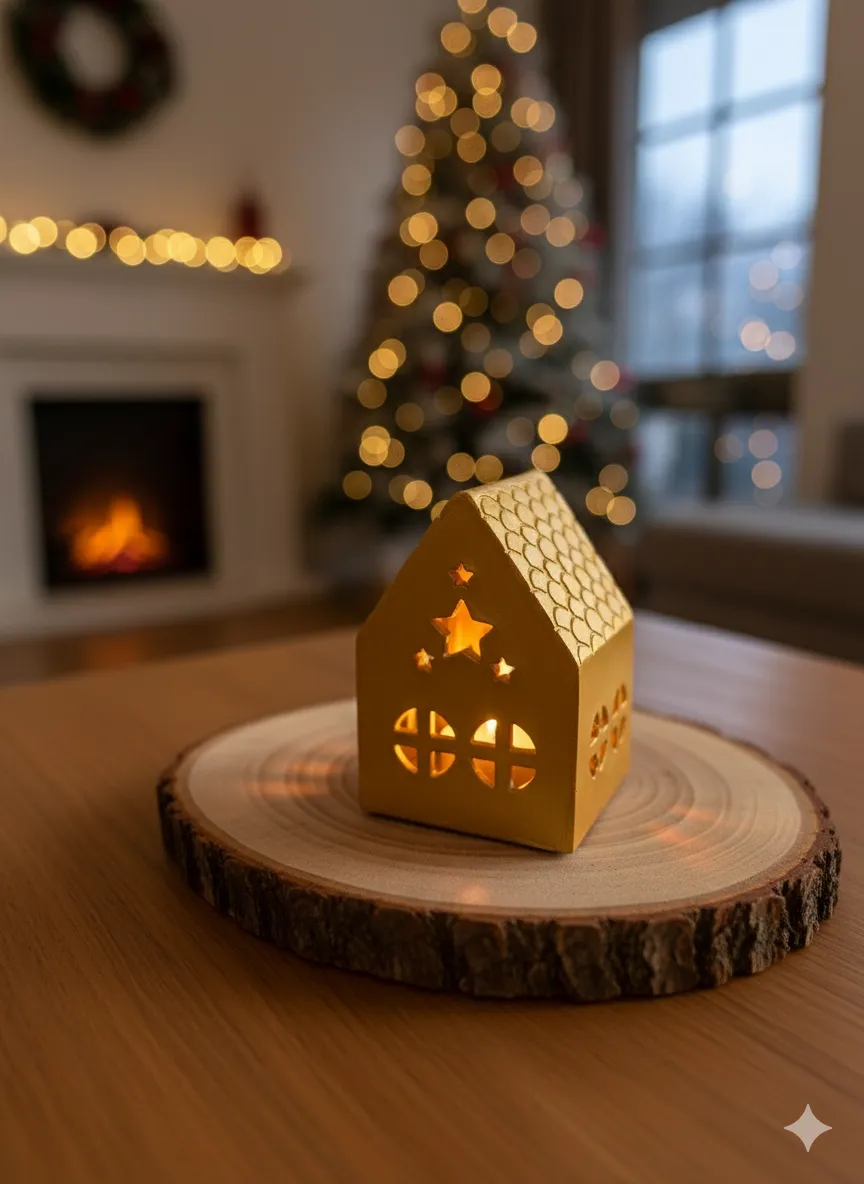 Yılbaşı Evi Gold Mumluk